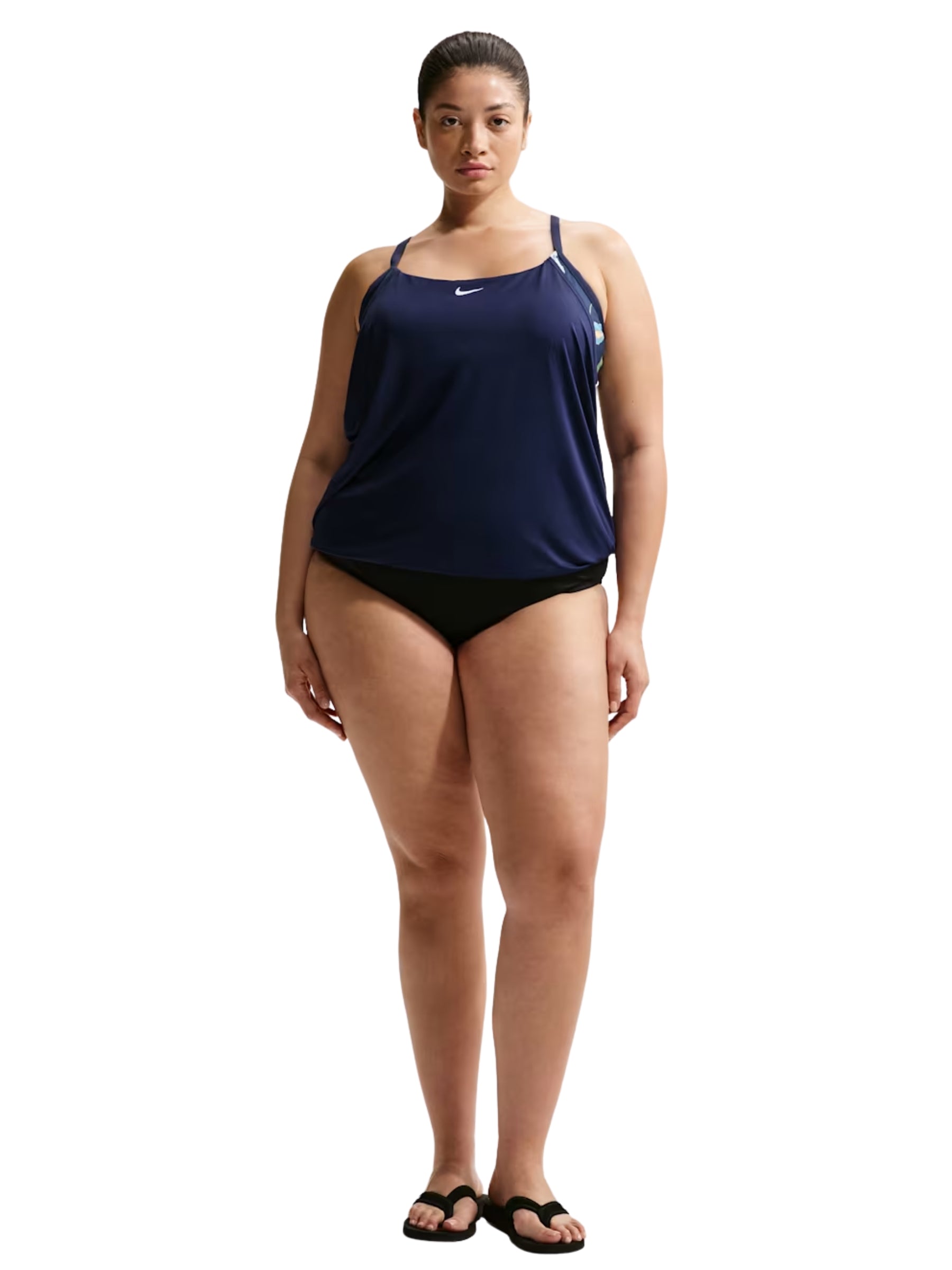 Tankini Deux pièces Superposé Taille Plus - Midnight Navy