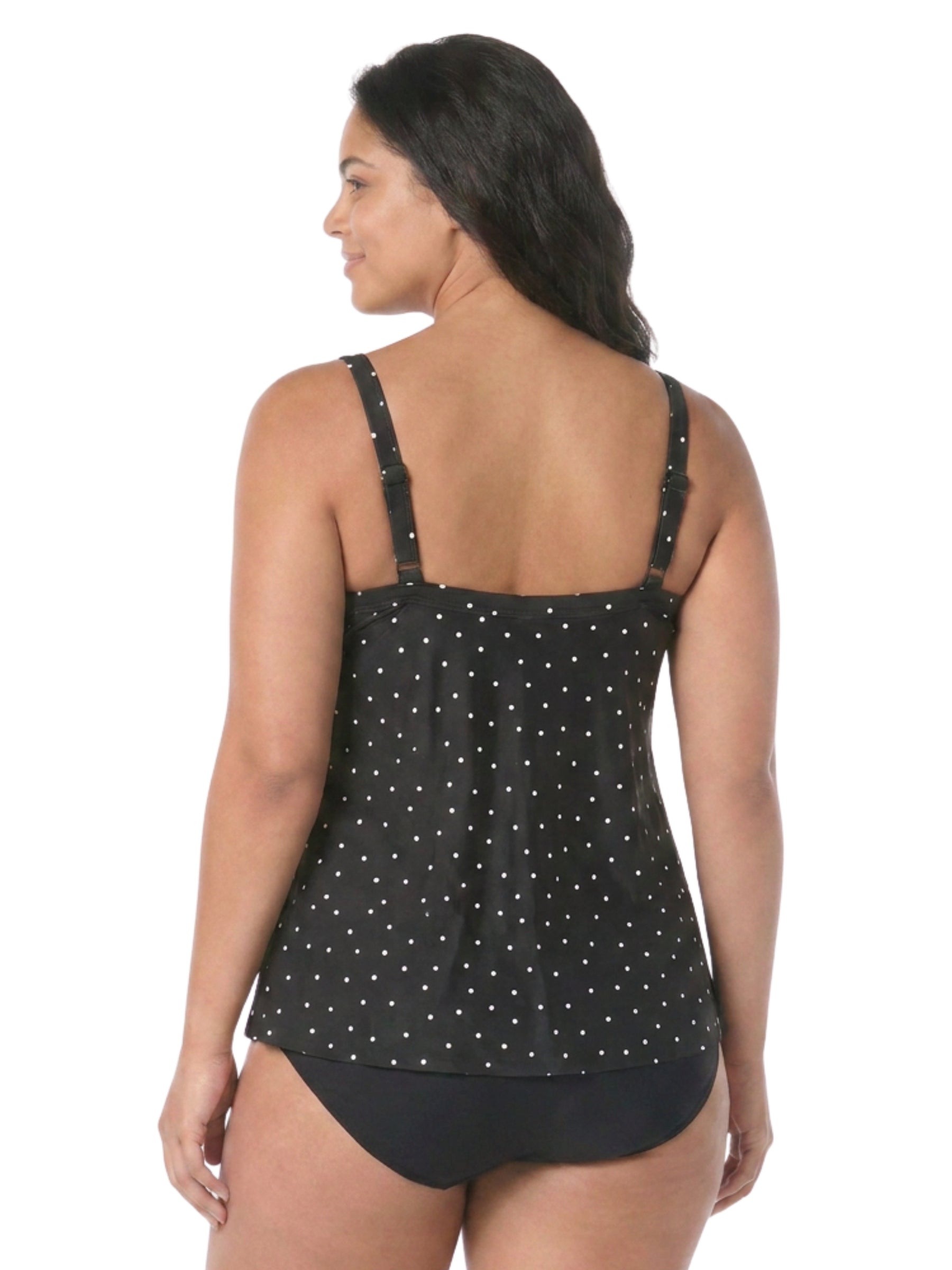 Tankini Jane Ruffle Taille Plus - Noir