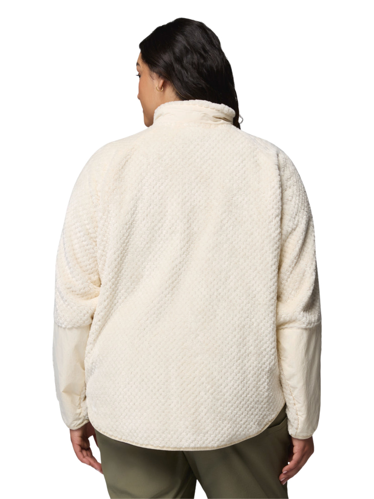 Canyon Camp Overlay Plus Size Zip Fleece Jacket - Chalk
