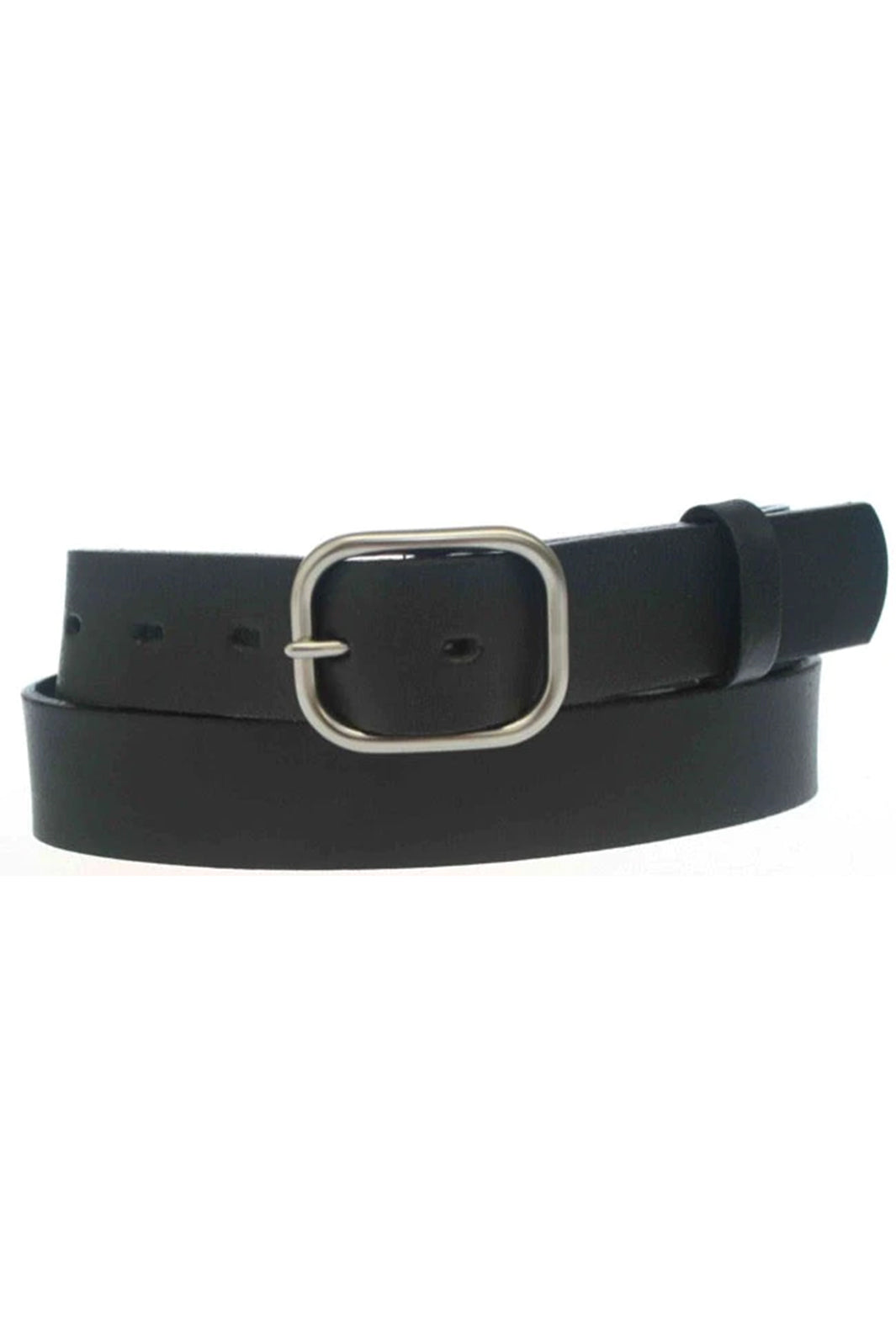 Landes Plus Size Matte Nickel Buckle Leather Belt