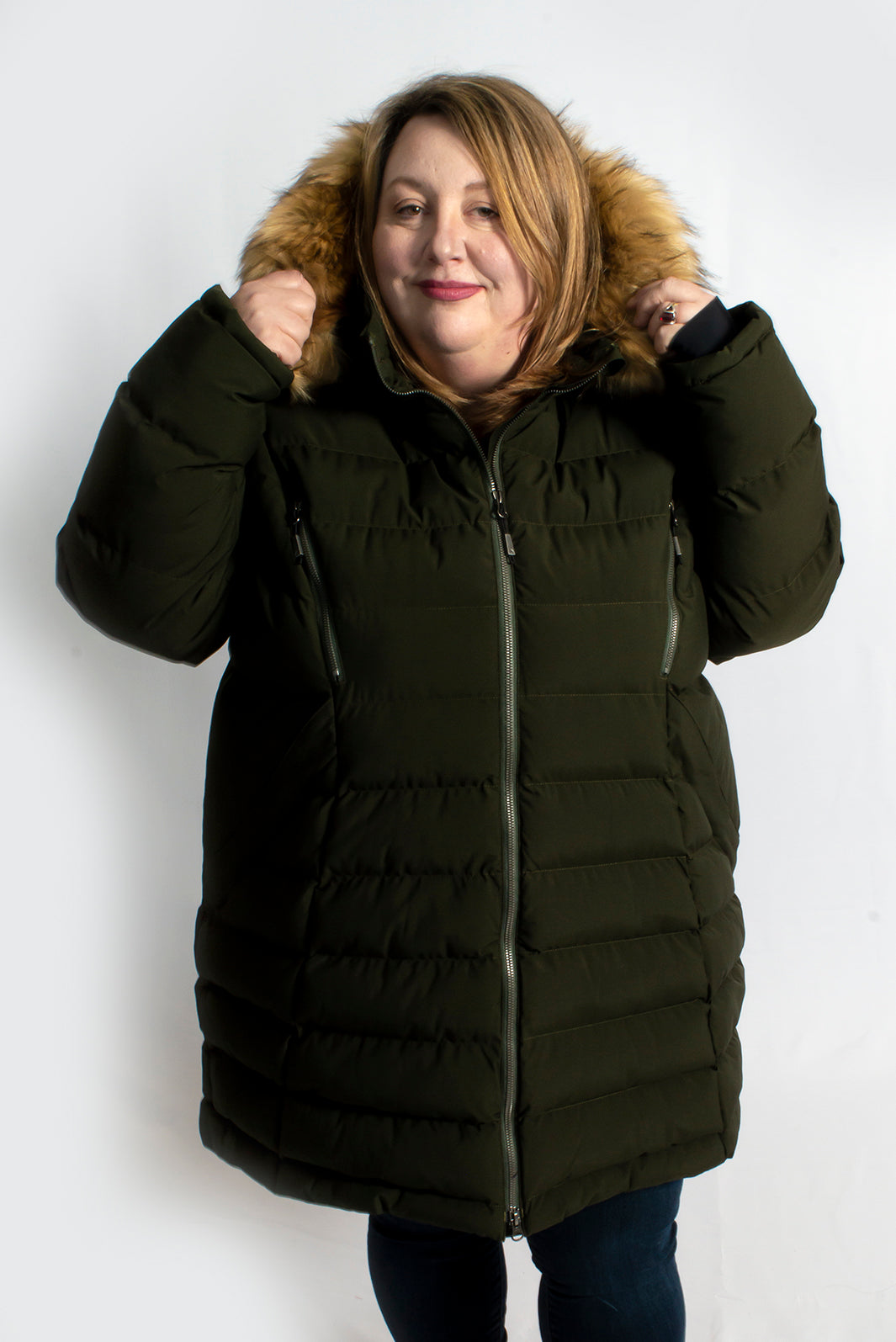 Women's winter long jacket plus size COSMO - 44752O - Alizée