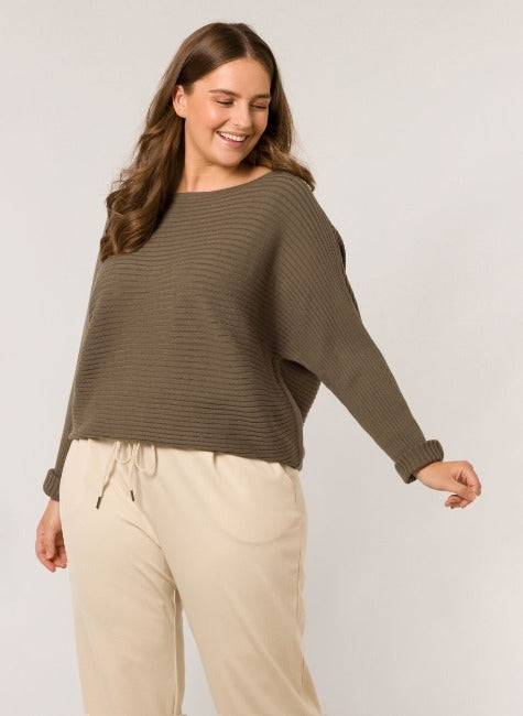 Yesta Plus Size Batwing Sleeve Knit Sweater*