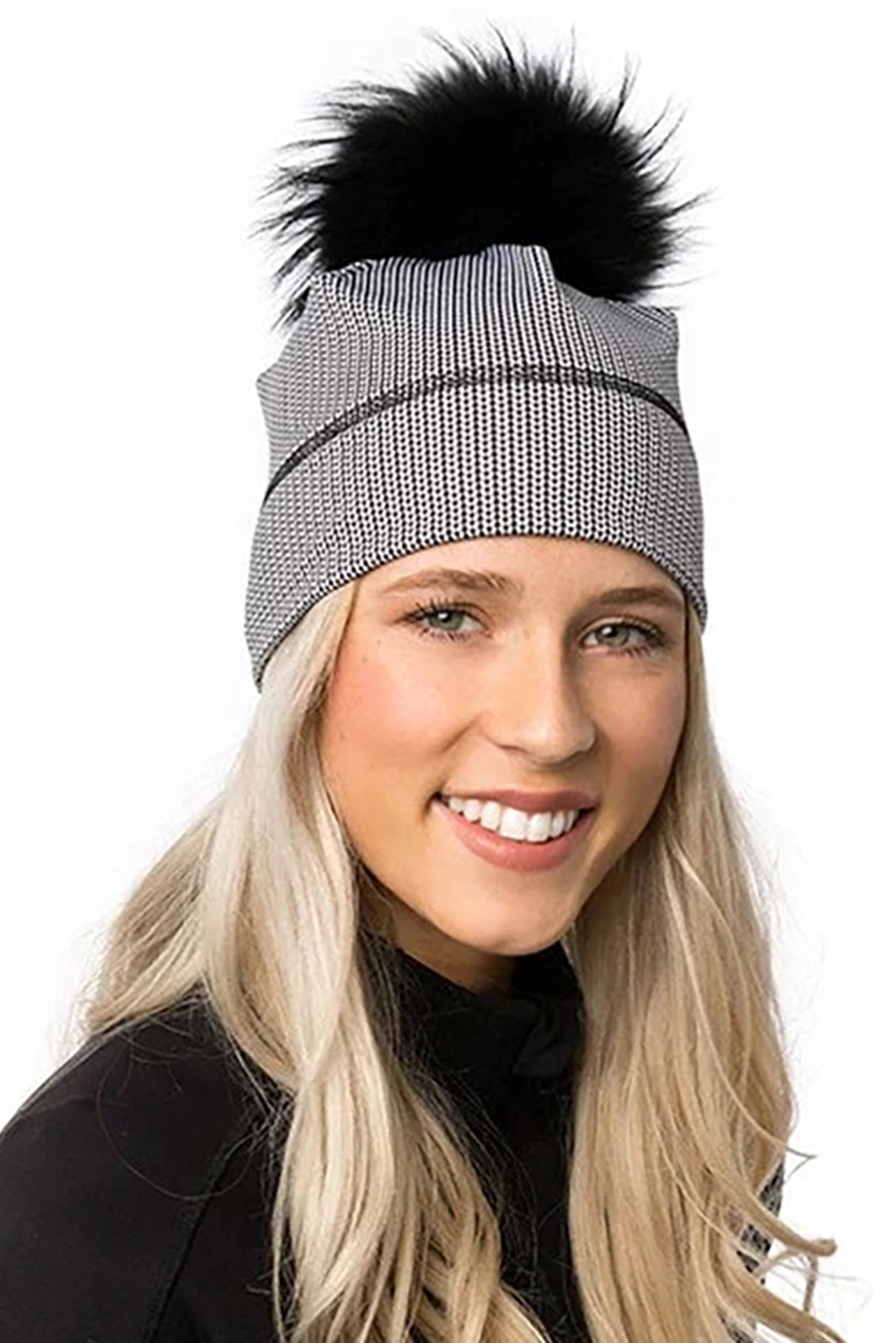 Pompon Tuque De Ski De Fond Femme Tuque Chamonix Mid Century Bleu Nuit
