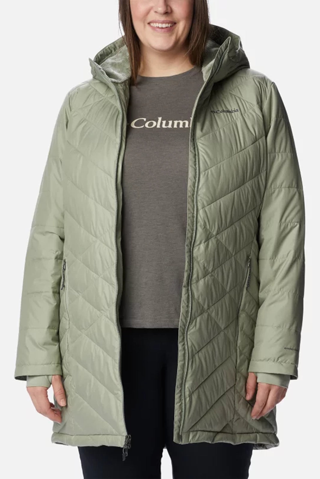 Columbia heavenly plus 2025 size long hooded jacket