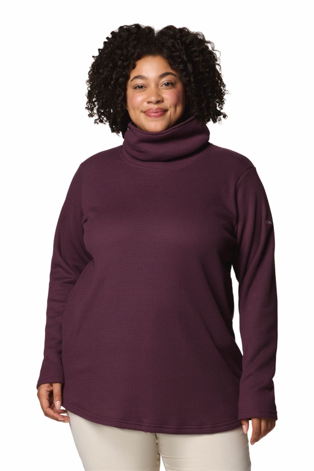 Columbia Moonvista Plus Size Holly Hideaway Waffle Cowl Neck M/L Sweater