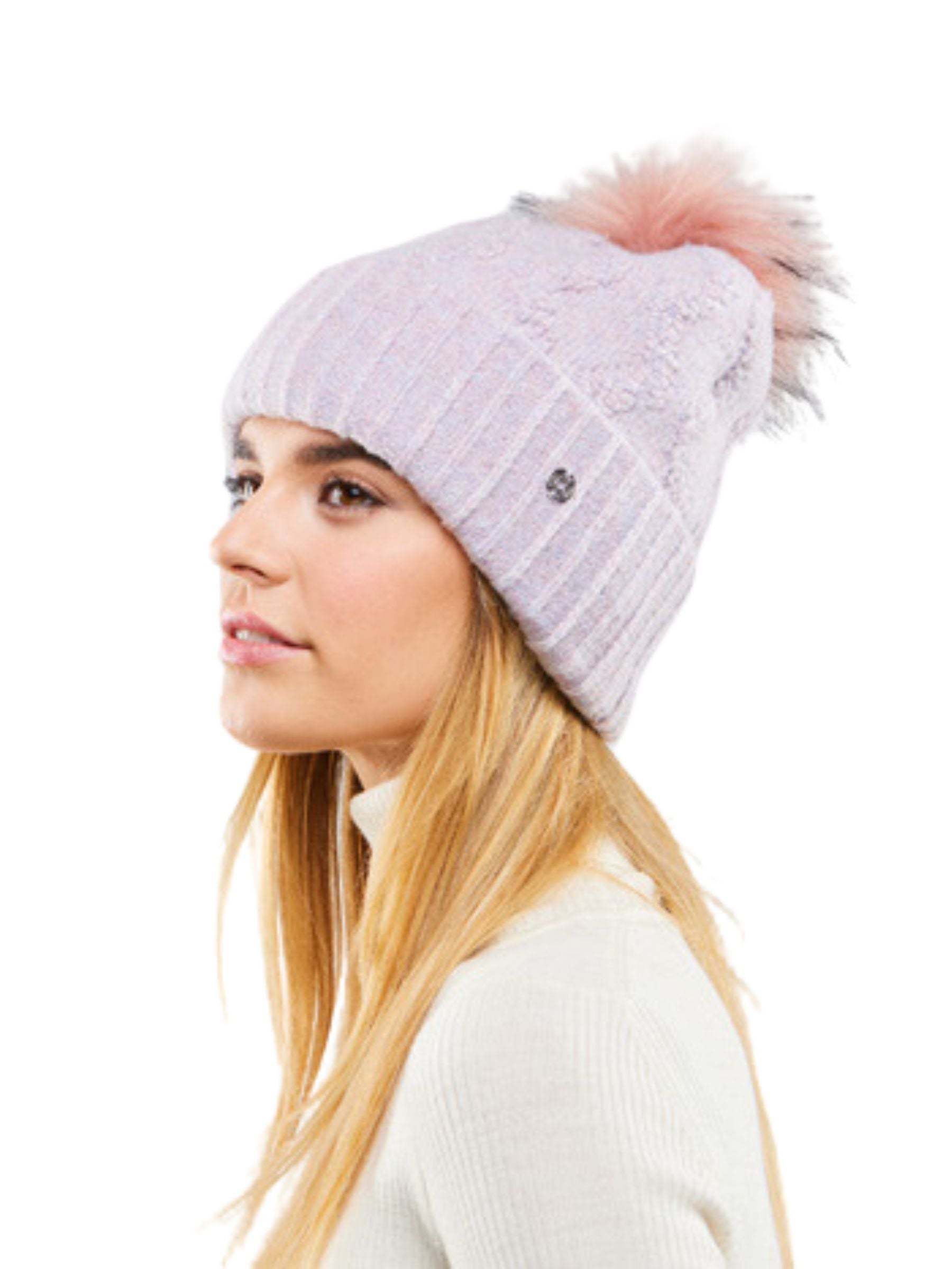 Chaos Sparkle Pompon Hat (Dusty Rose)