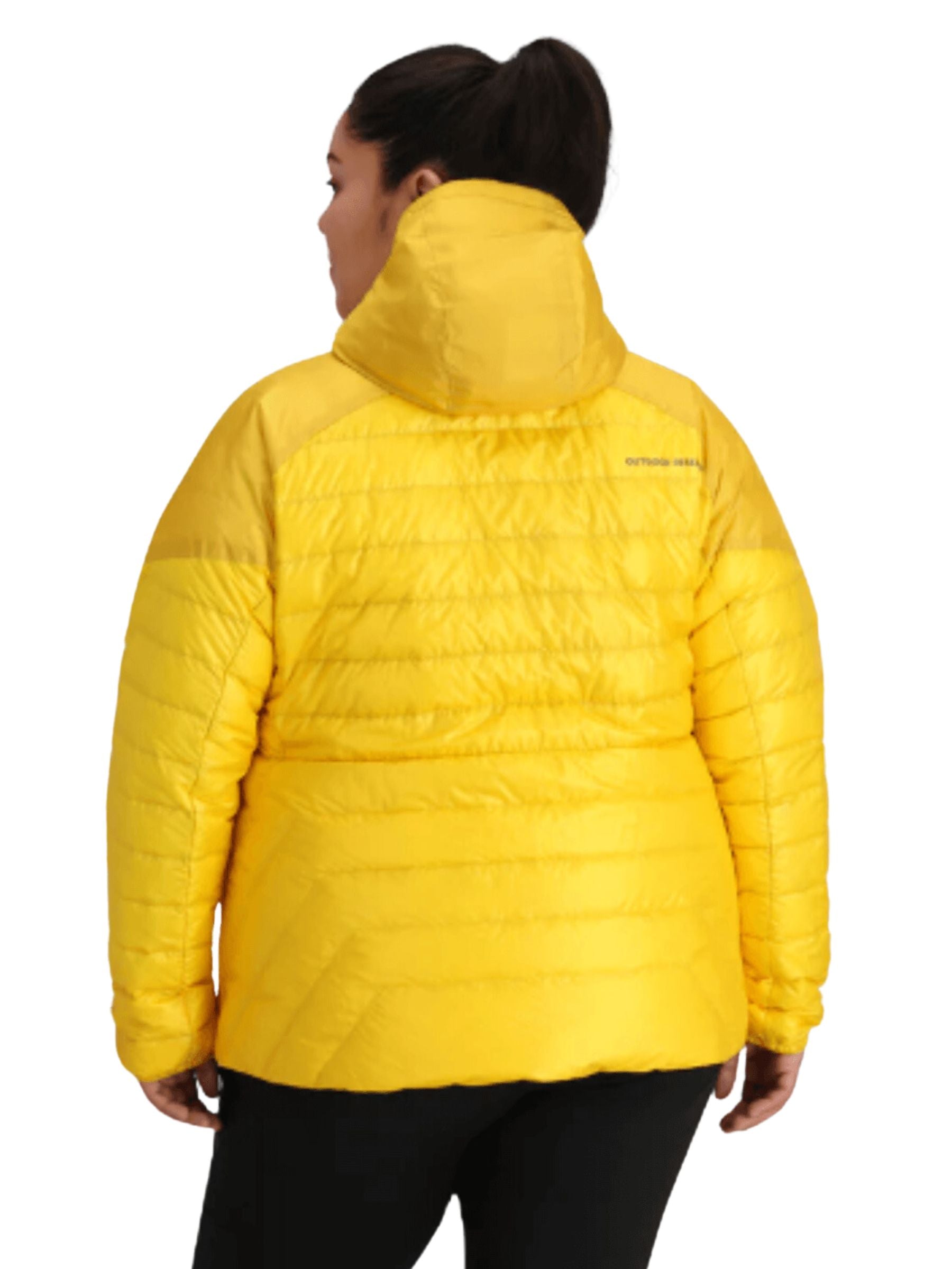 Manteau Hoodie Helium isolé en Duvet Treeline Taille Plus (Saffron) d'Outdoor Research