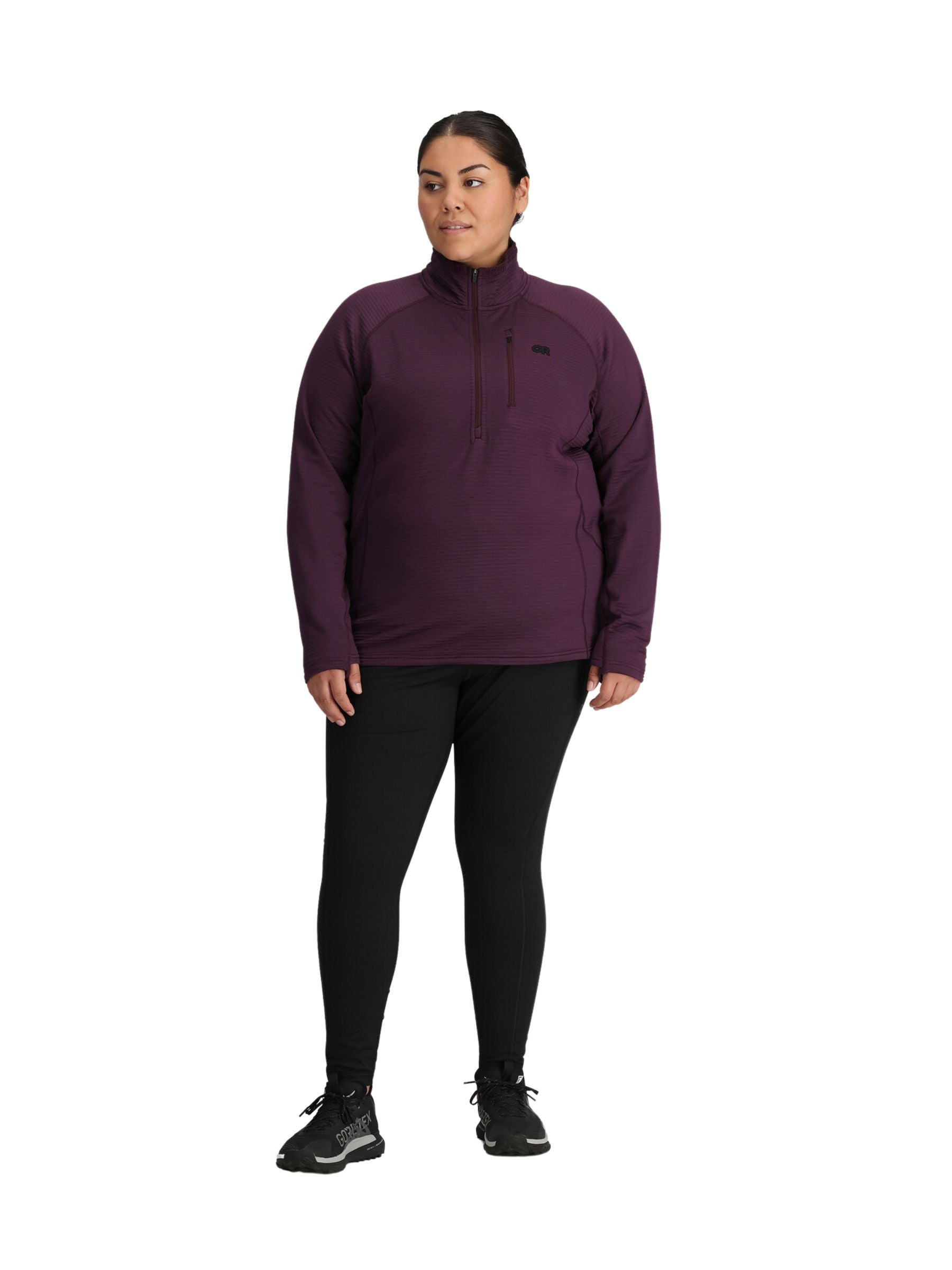 Outdoor Research Plus Size Vigor Grid Half Zip Fleece (Amethyst)