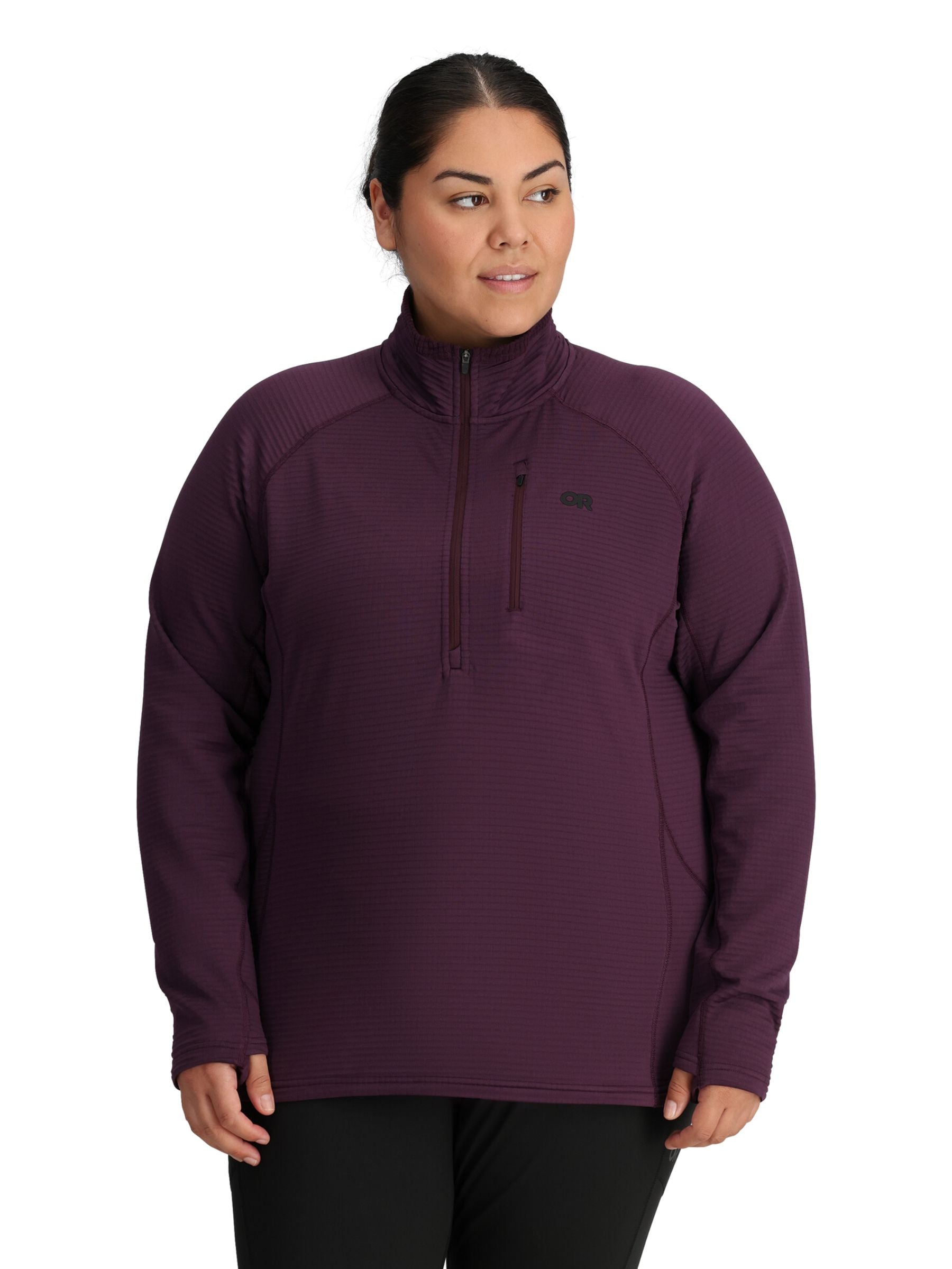 Outdoor Research Plus Size Vigor Grid Half Zip Fleece (Amethyst)