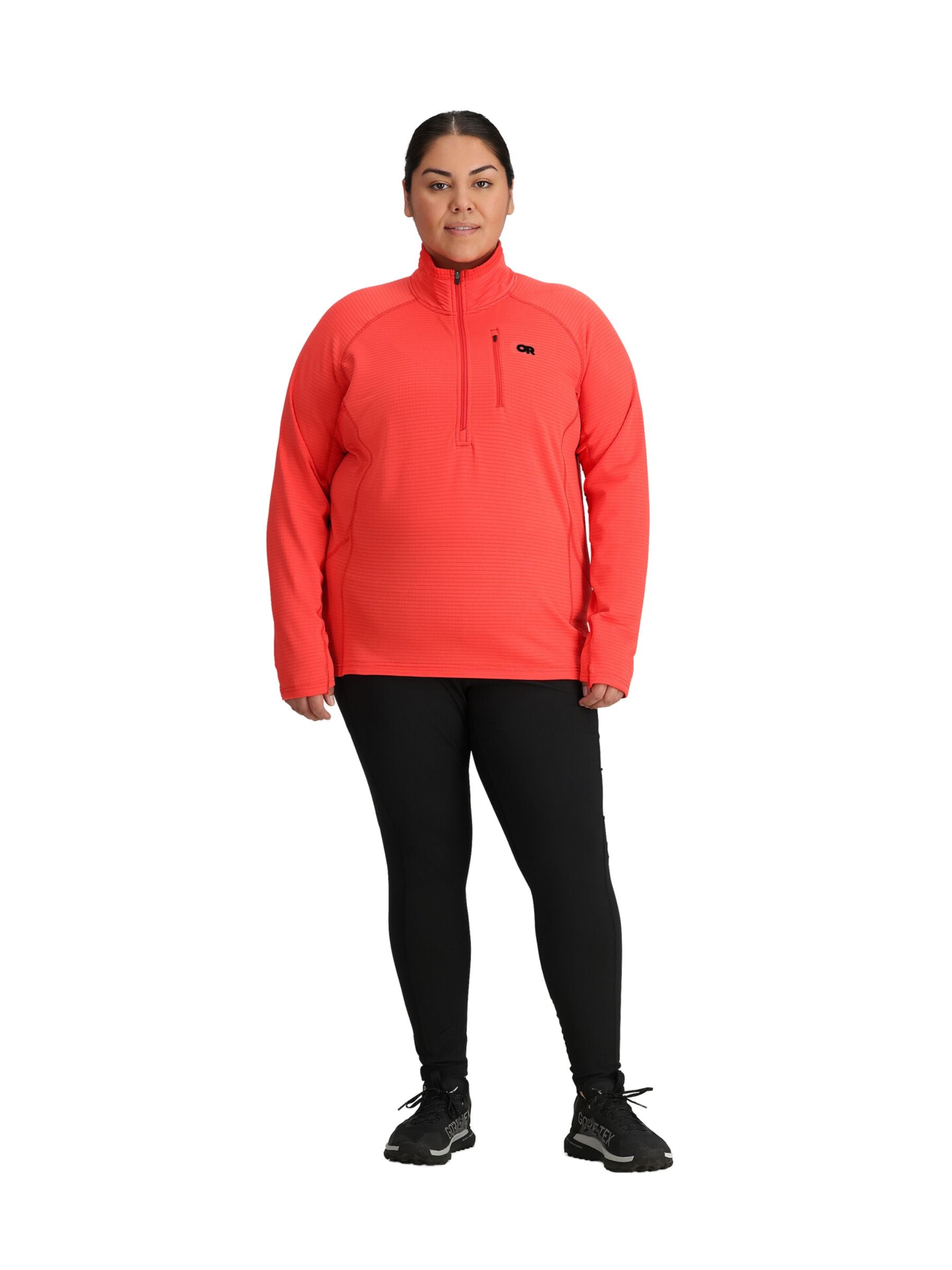 Outdoor Research Plus Size Vigor Grid Half Zip Fleece Sweater (Sunrise)