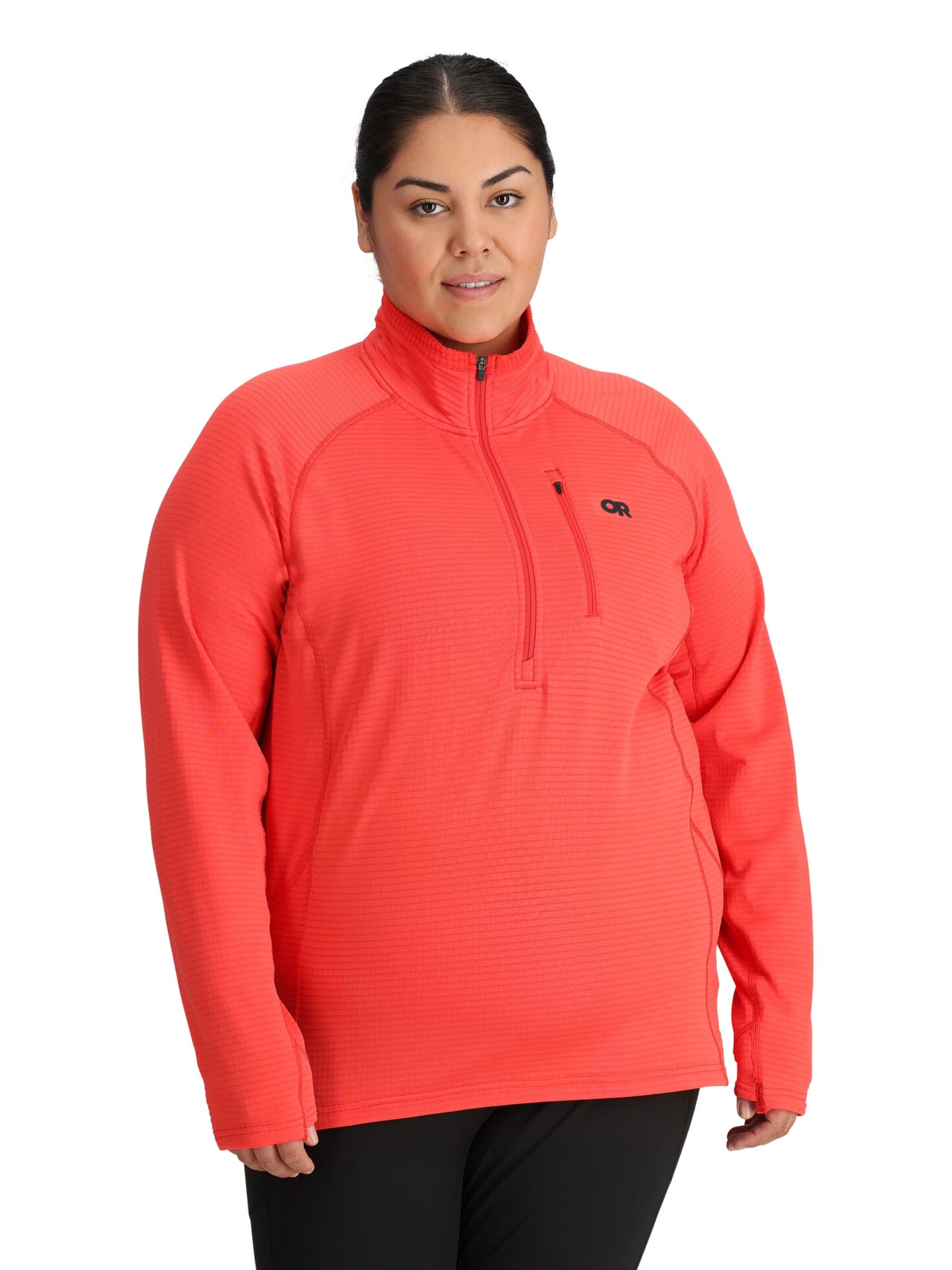 Outdoor Research Plus Size Vigor Grid Half Zip Fleece Sweater (Sunrise)