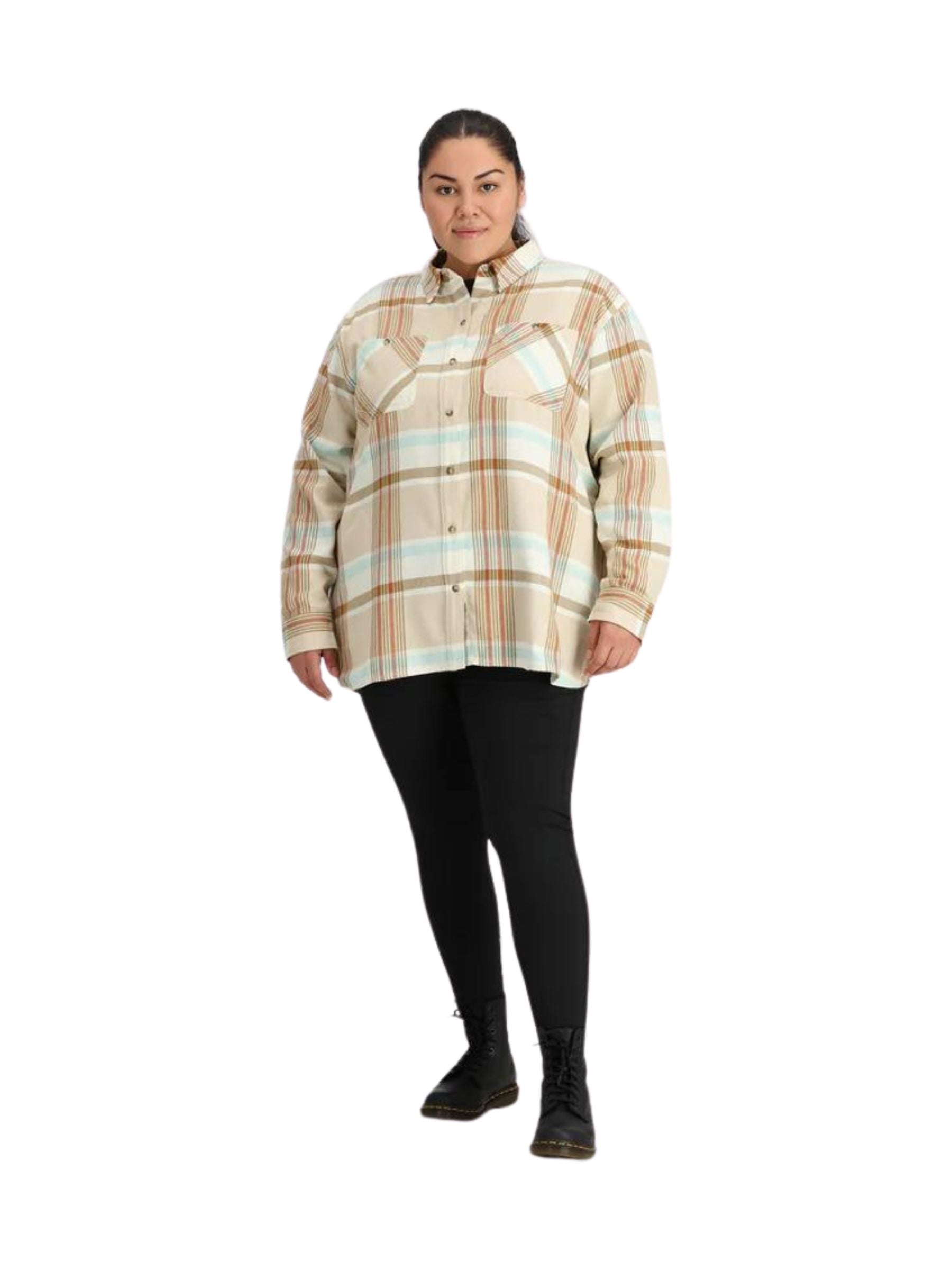 Outdoor Research Plus Size Feedback Flannel Twill Shirt (Bone Plaid)