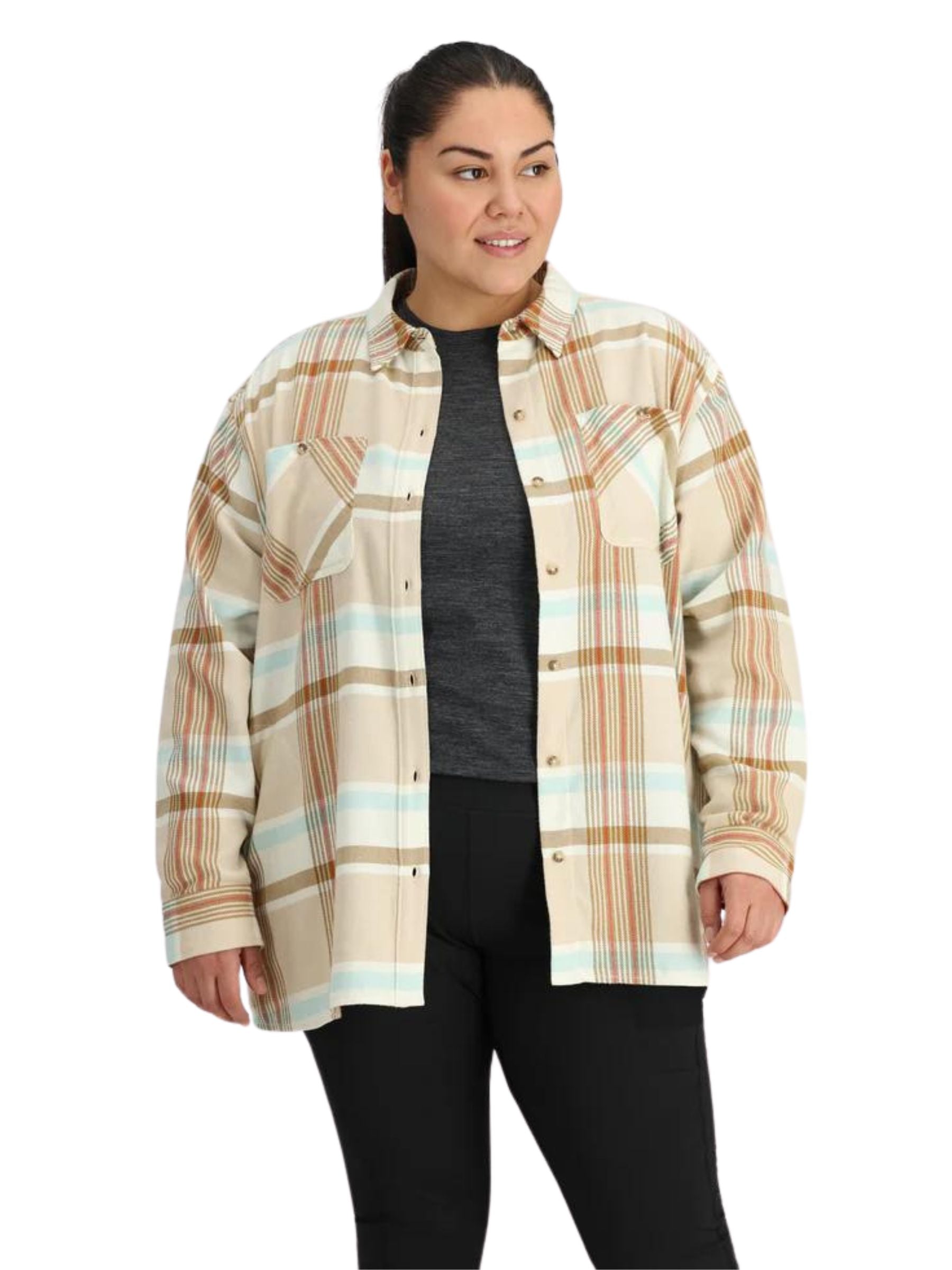 Outdoor Research Plus Size Feedback Flannel Twill Shirt (Bone Plaid)