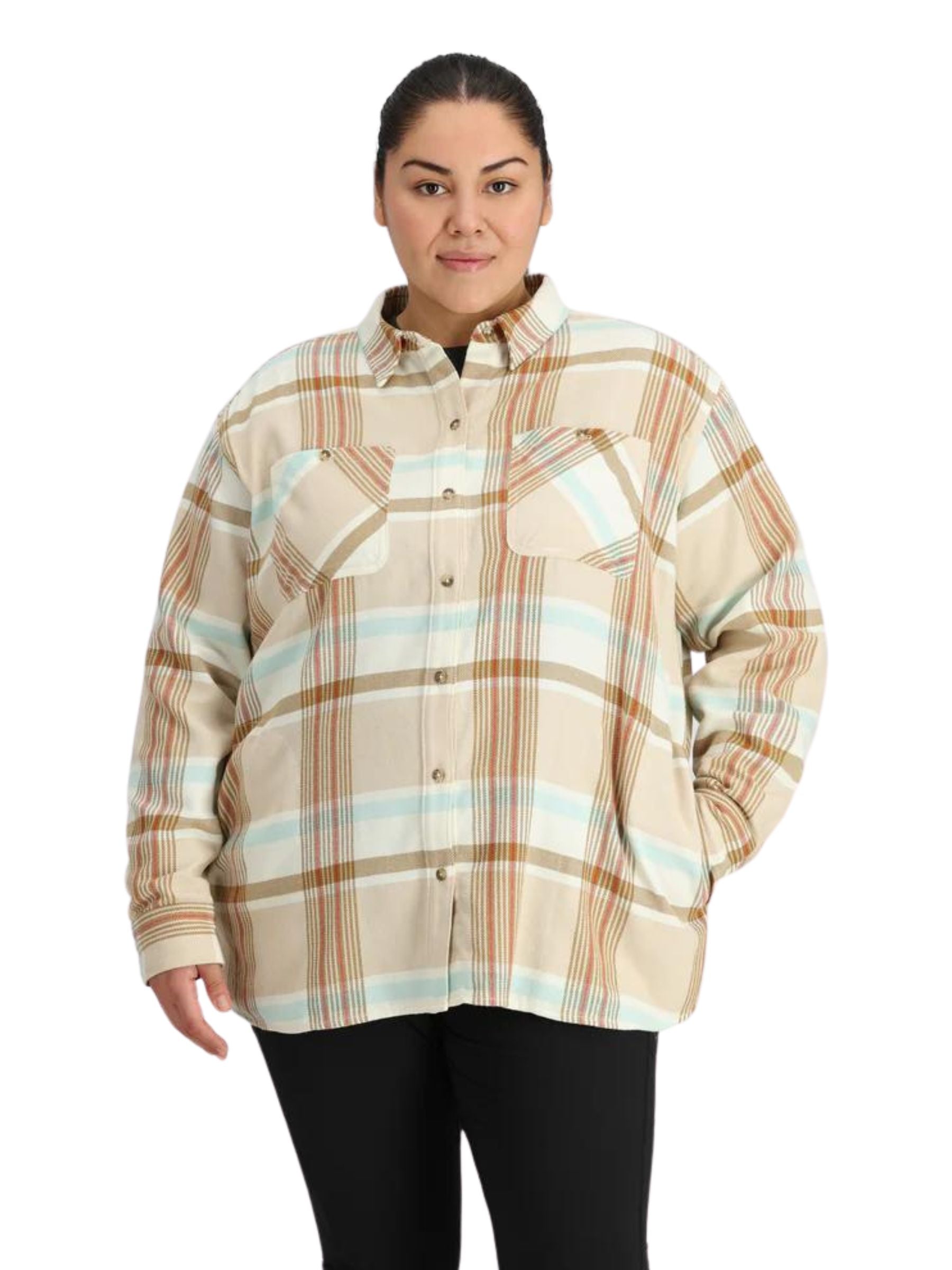 Outdoor Research Plus Size Feedback Flannel Twill Shirt (Bone Plaid)