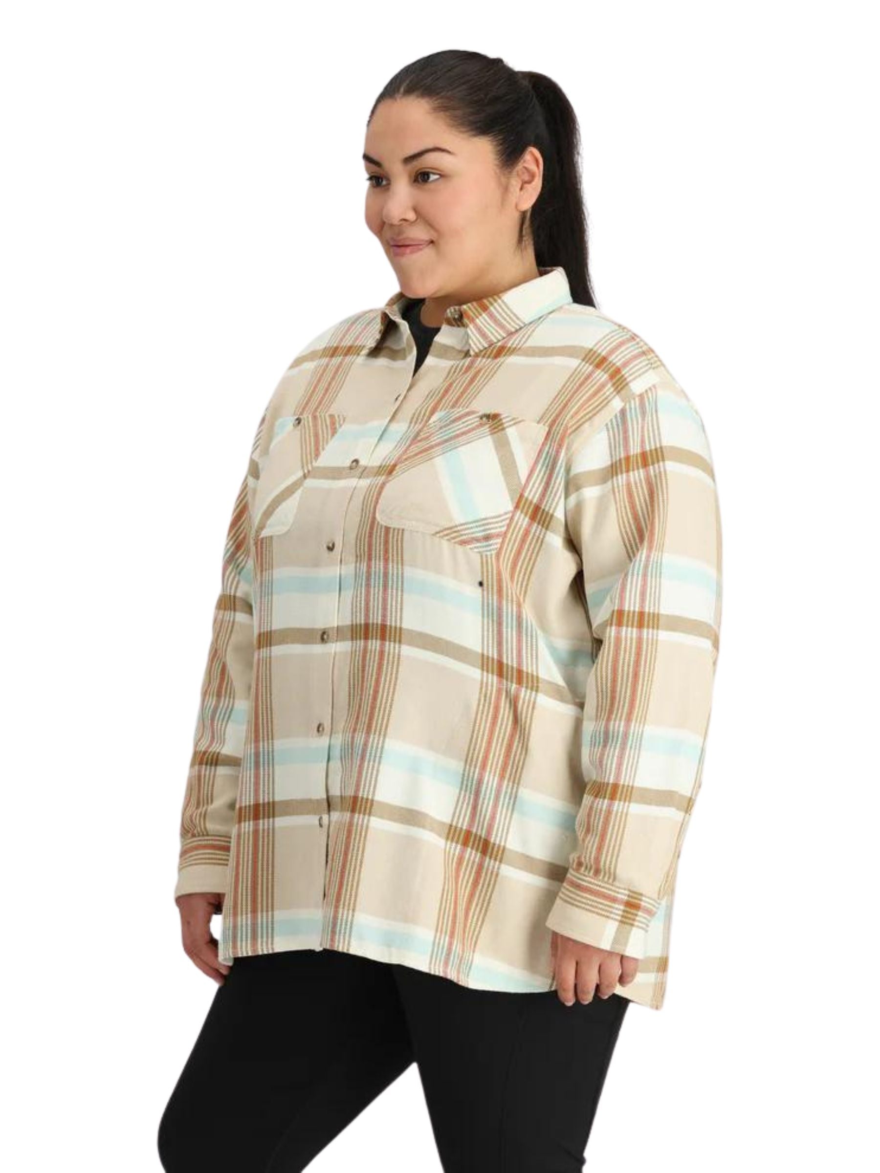 Outdoor Research Plus Size Feedback Flannel Twill Shirt (Bone Plaid)