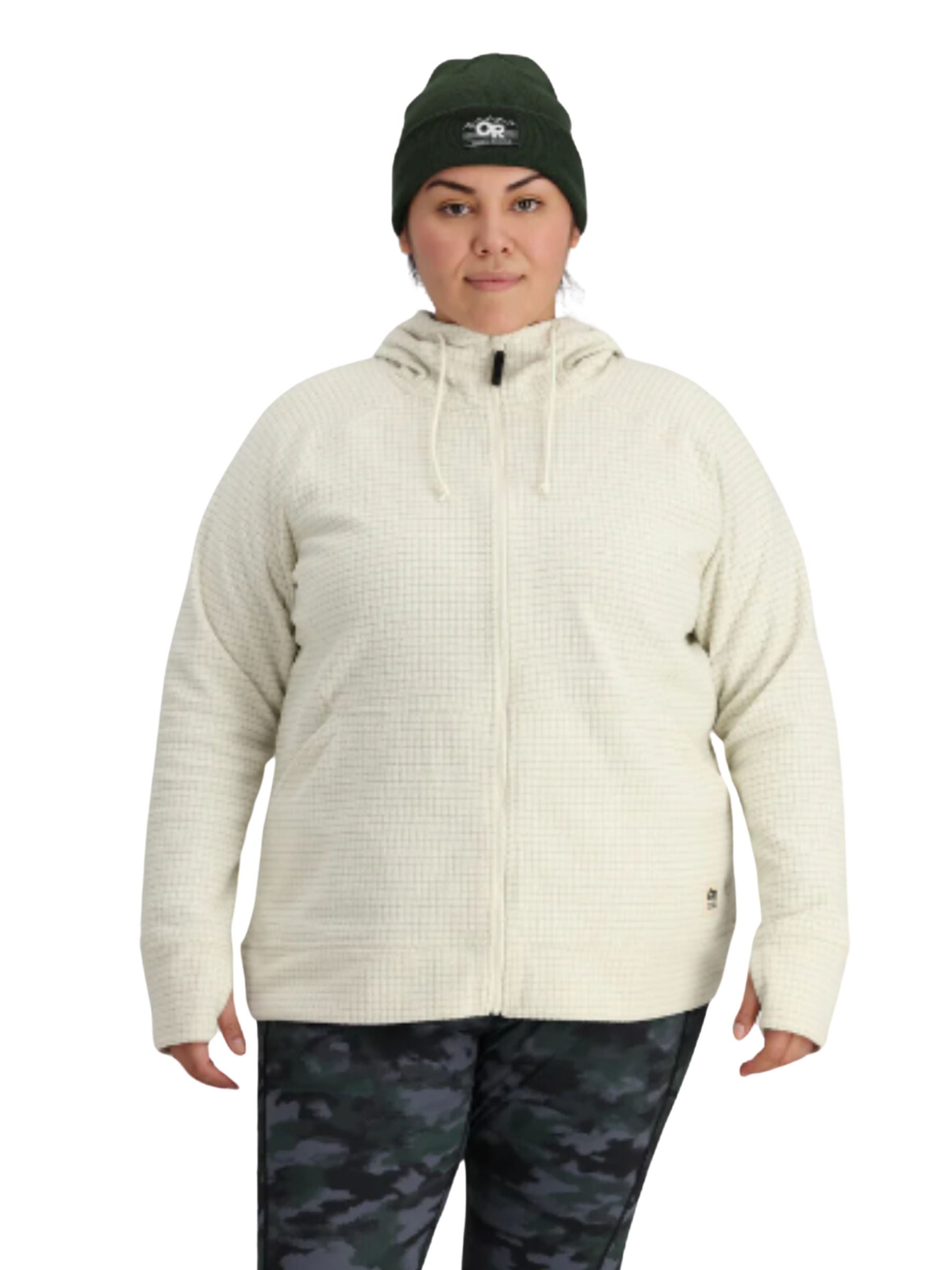 Chandail Hoodie Entièrement Zippé Mega Trail Mix Taille Plus (Bone) d'Outdoor Research