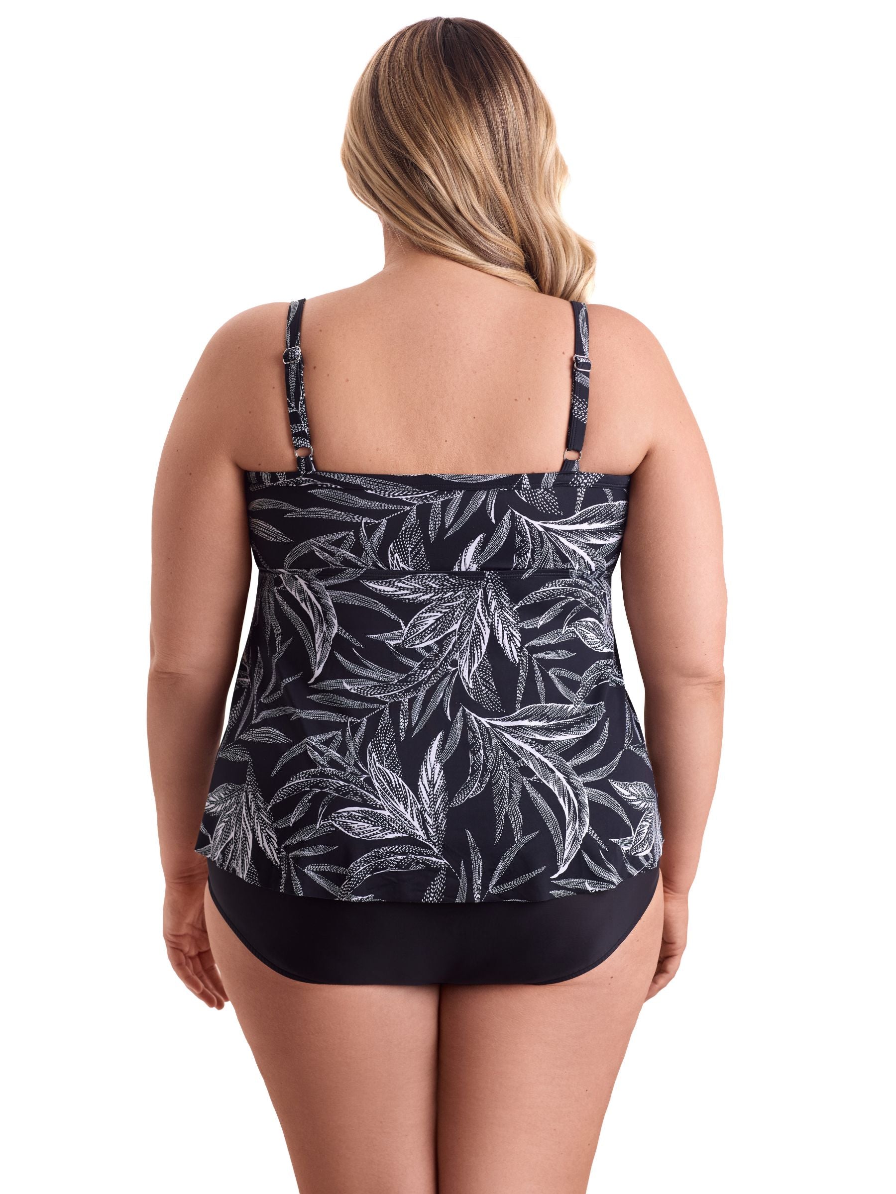 Haut de Tankini Leaf Encounter Taille Plus - Noir