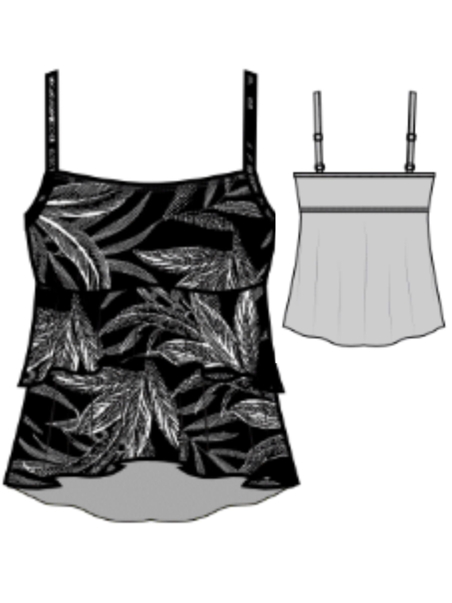 Haut de Tankini Leaf Encounter Taille Plus - Noir