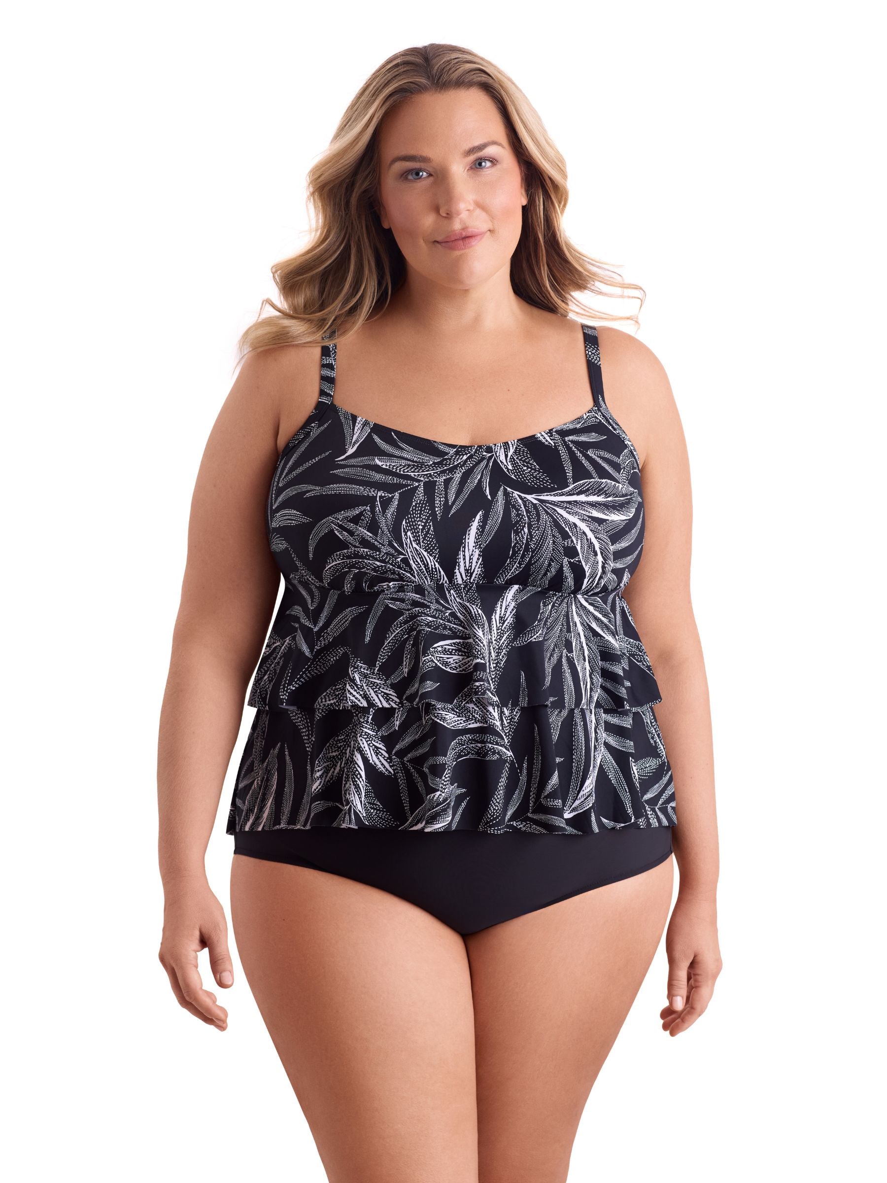 Haut de Tankini Leaf Encounter Taille Plus - Noir