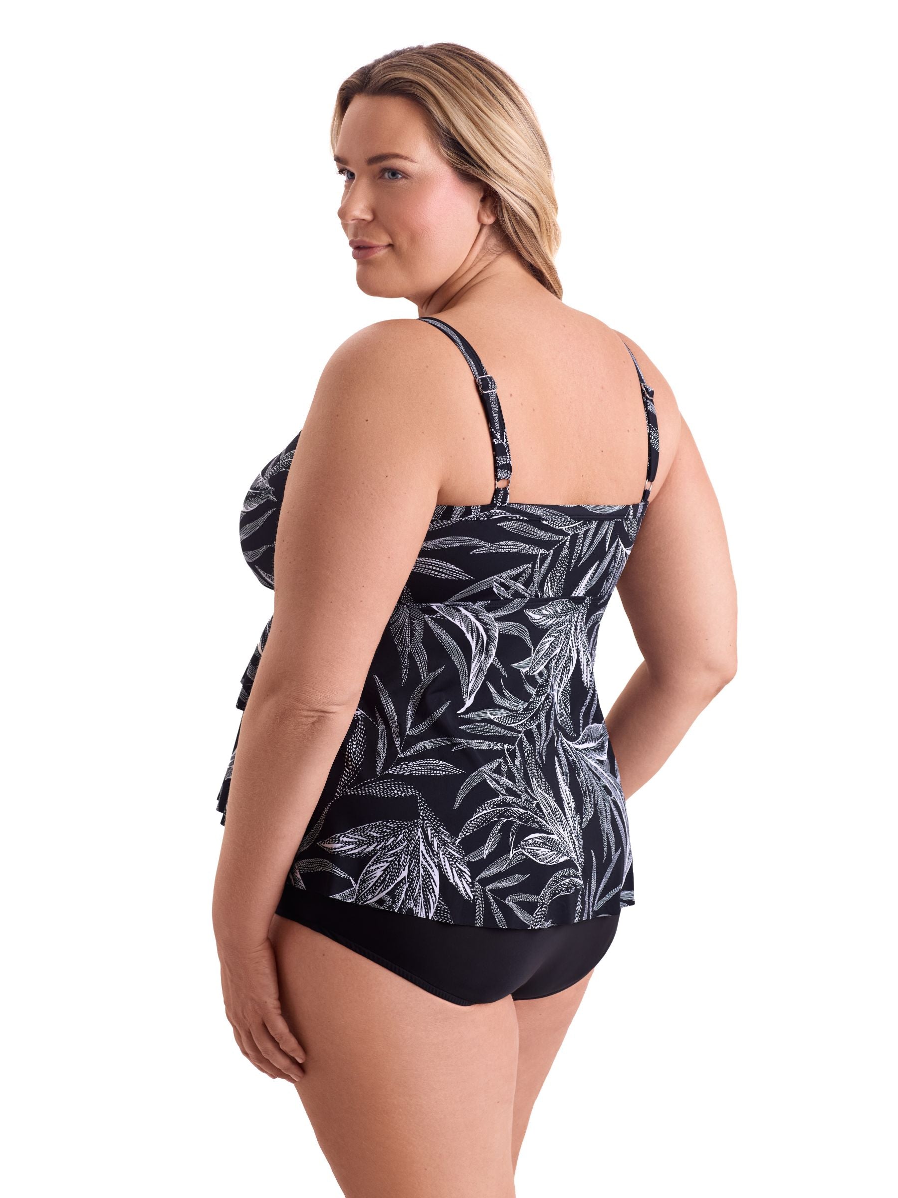 Haut de Tankini Leaf Encounter Taille Plus - Noir