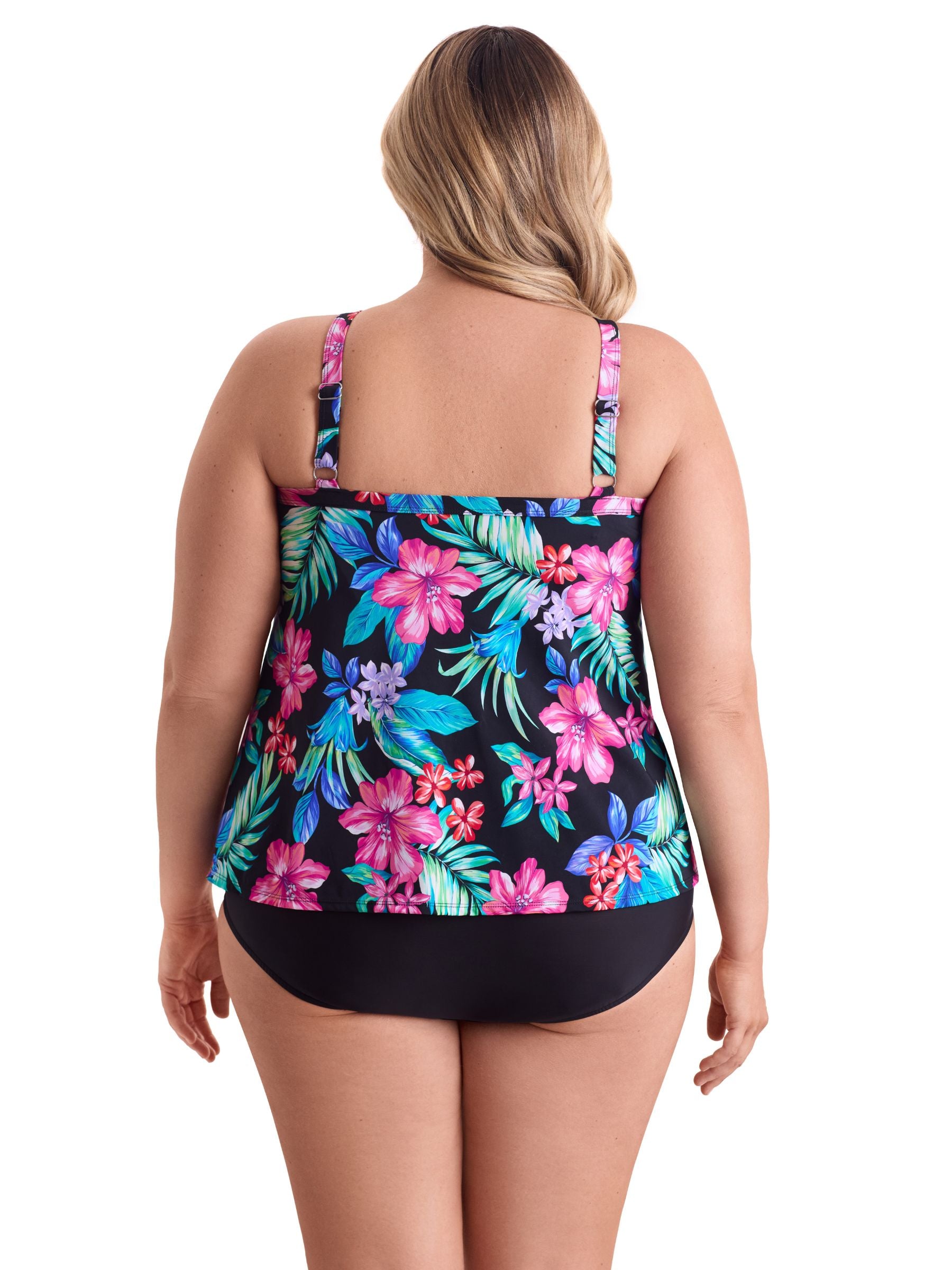 Haut de Tankini Island Hopping Taille Plus - Noir Multi