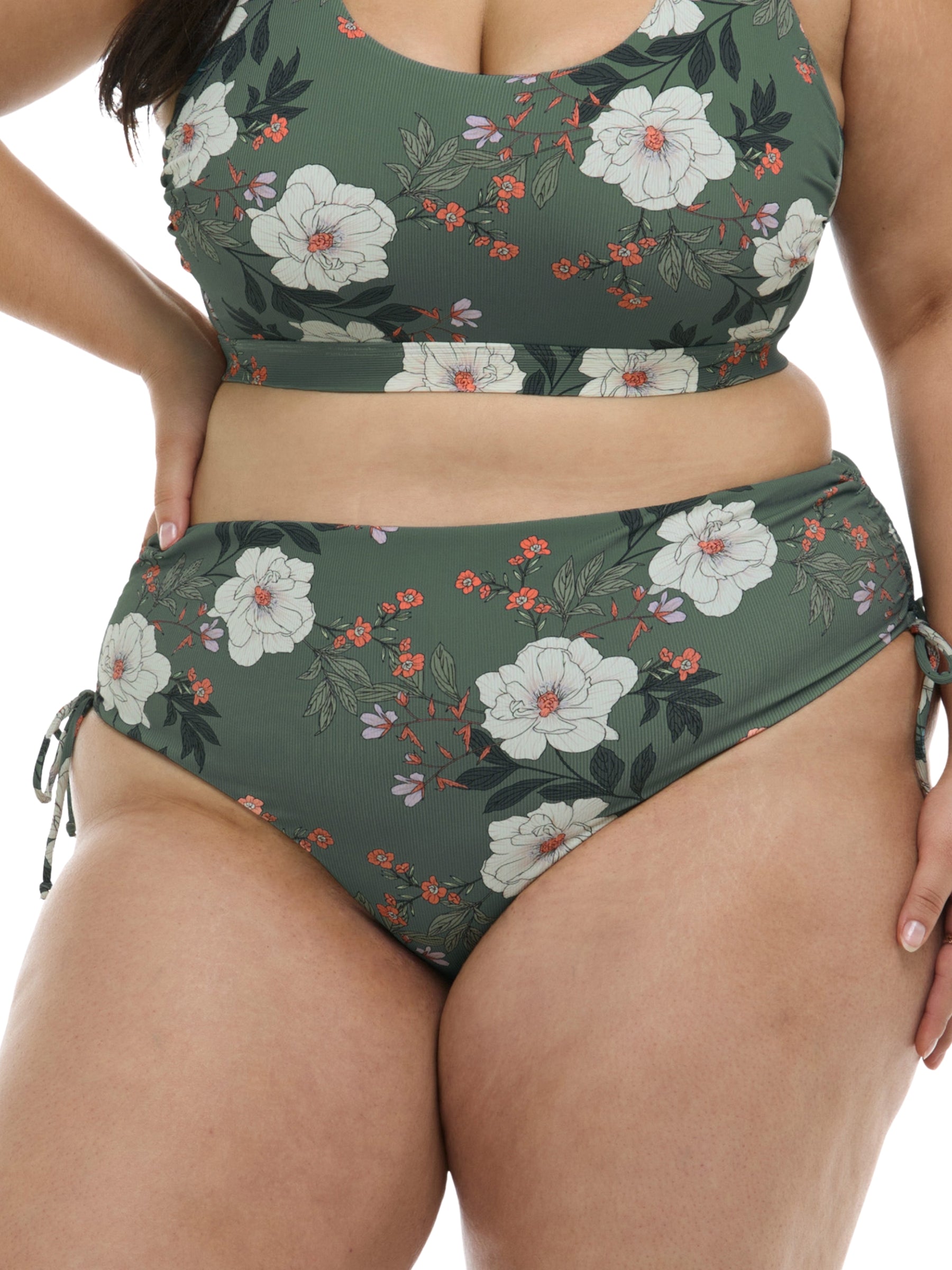 Aurora High Tide Plus Size Swimsuit Bottoms - Saguaro