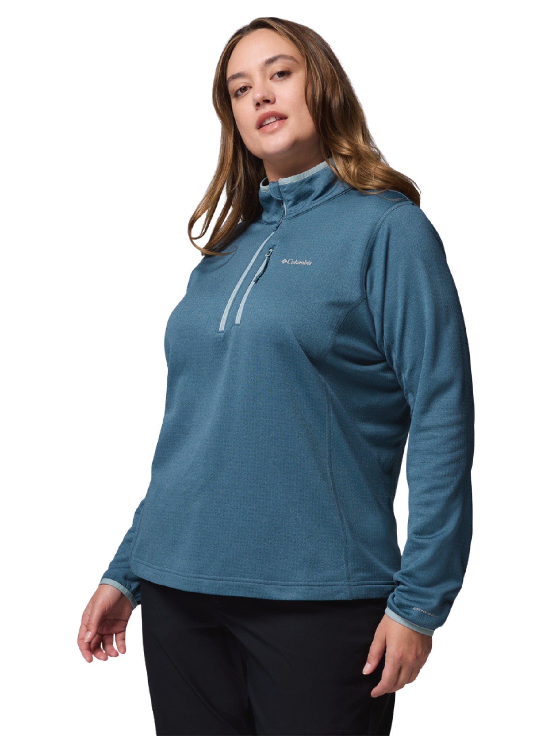 Chandail Demi-Zip Essential Hike™ Grid Taille Plus - Everblue & Crushed Blue