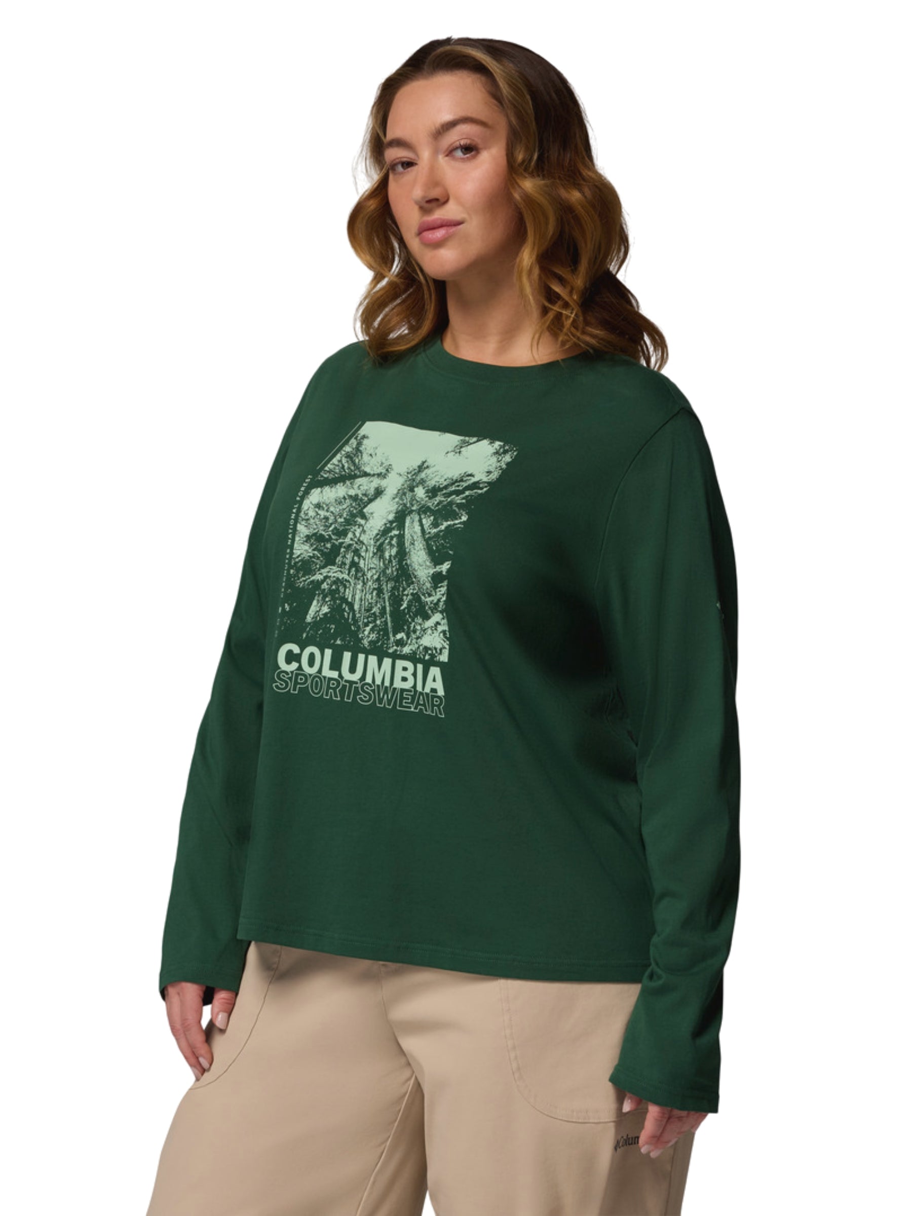 Chandail Graphique M/L Rolling Bend Taille Plus - Rain Forest, Amazing Heights