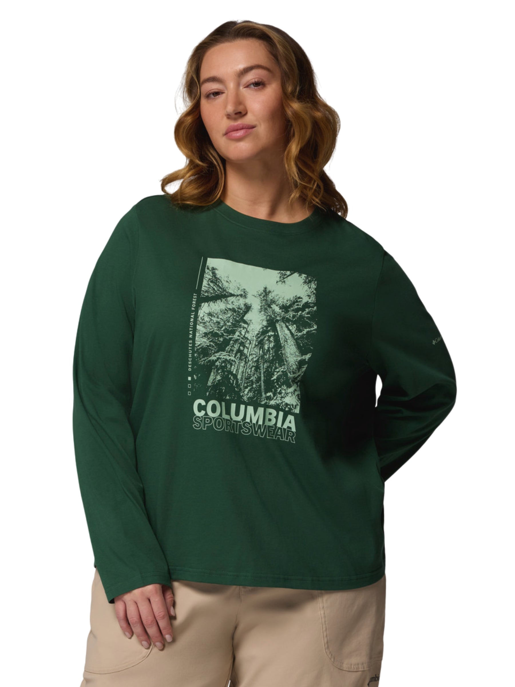 Chandail Graphique M/L Rolling Bend Taille Plus - Rain Forest, Amazing Heights