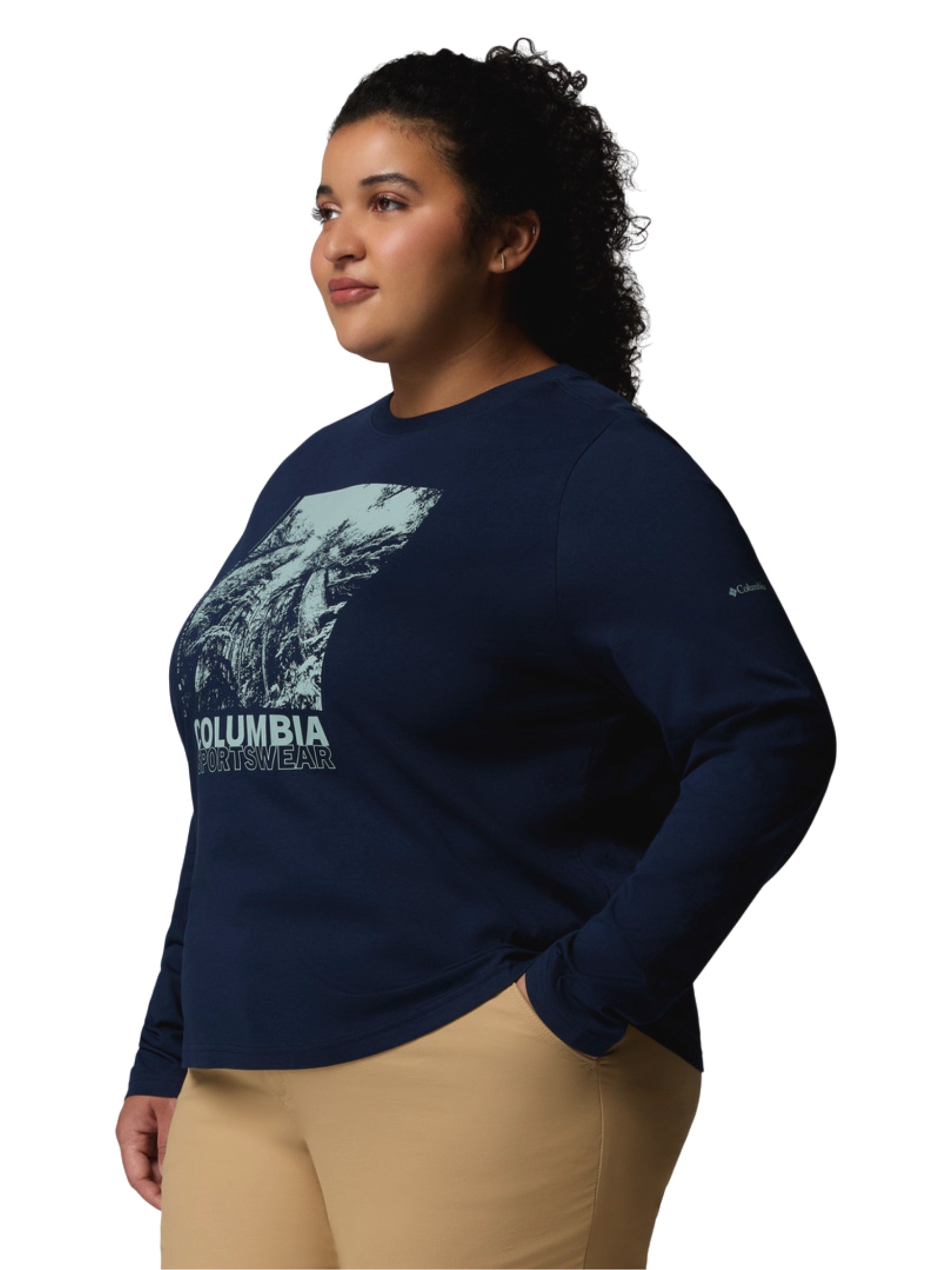 Chandail Graphique M/L Rolling Bend Taille Plus - Collegiate Navy