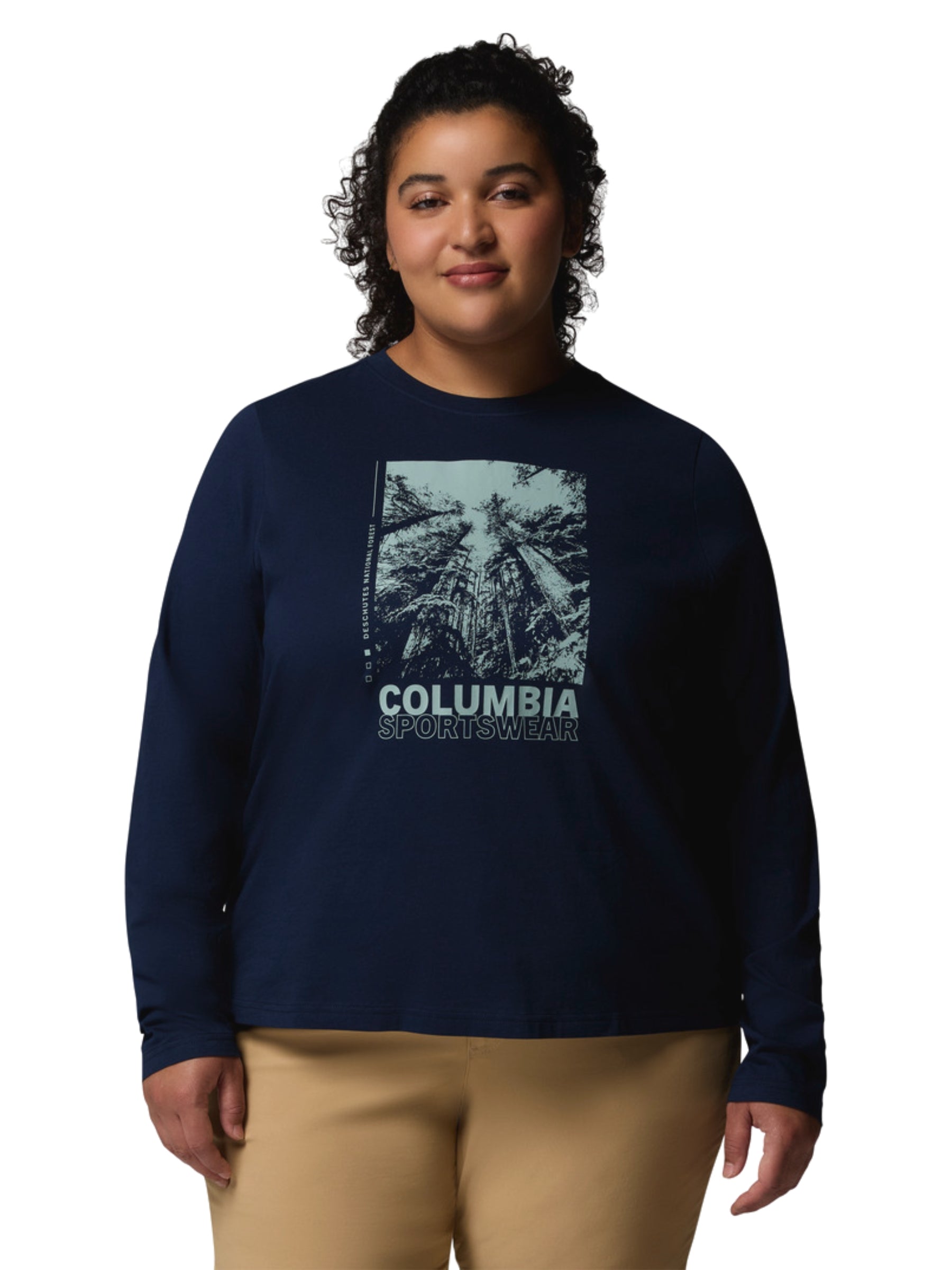 Chandail Graphique M/L Rolling Bend Taille Plus - Collegiate Navy