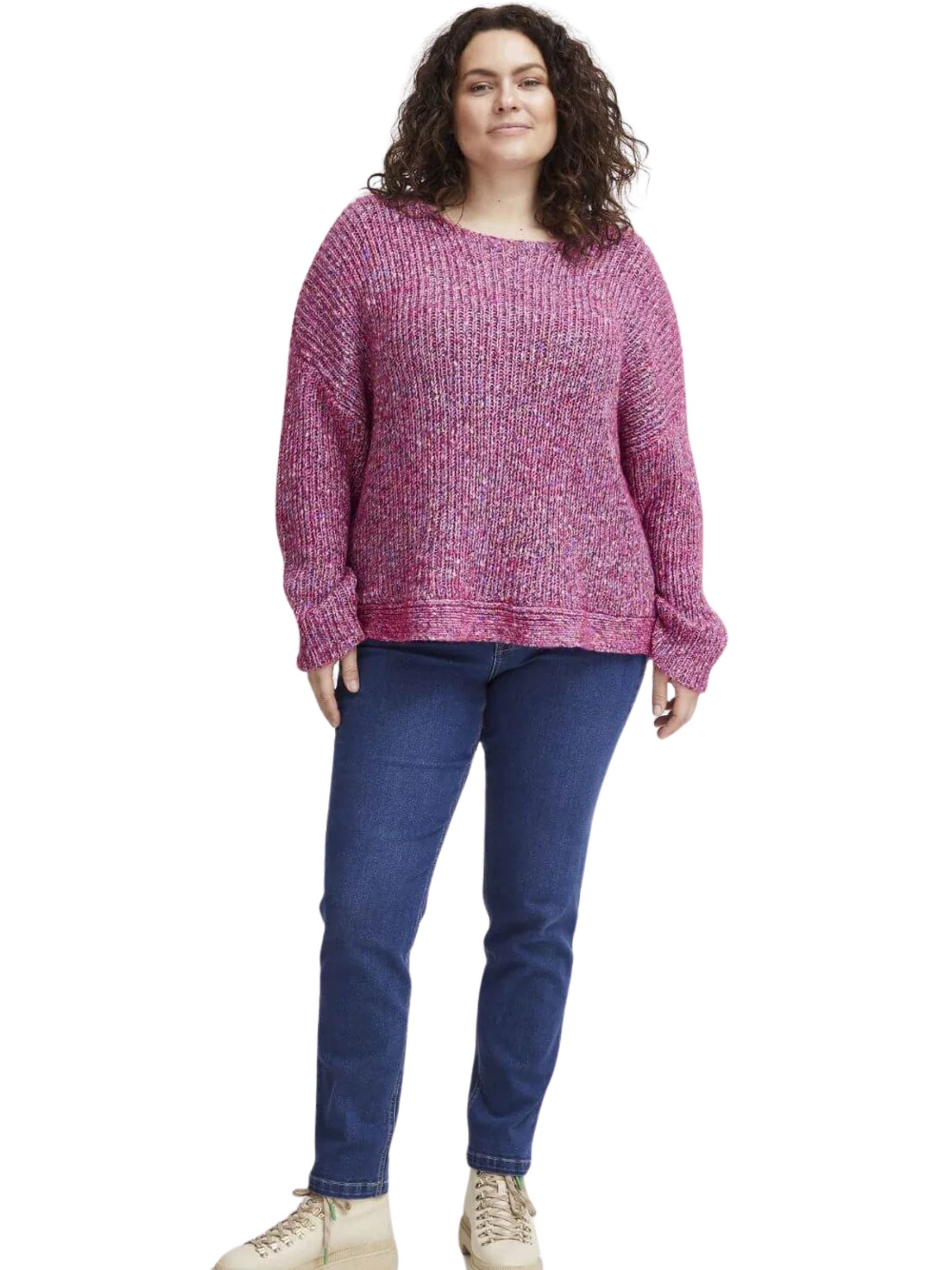 Fransa Plus Size Long Sleeve Sweater