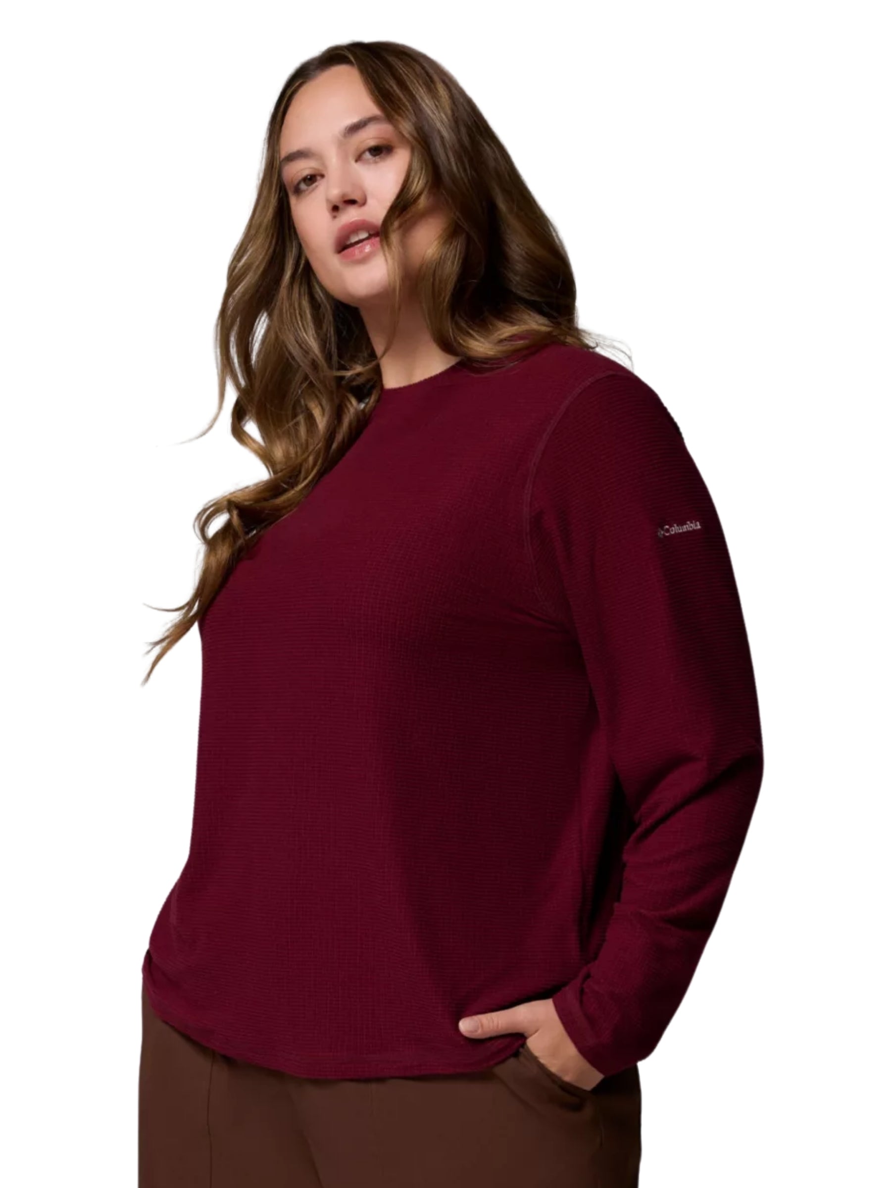 Chandail Brea Falls Grid Taille Plus - Rich Wine