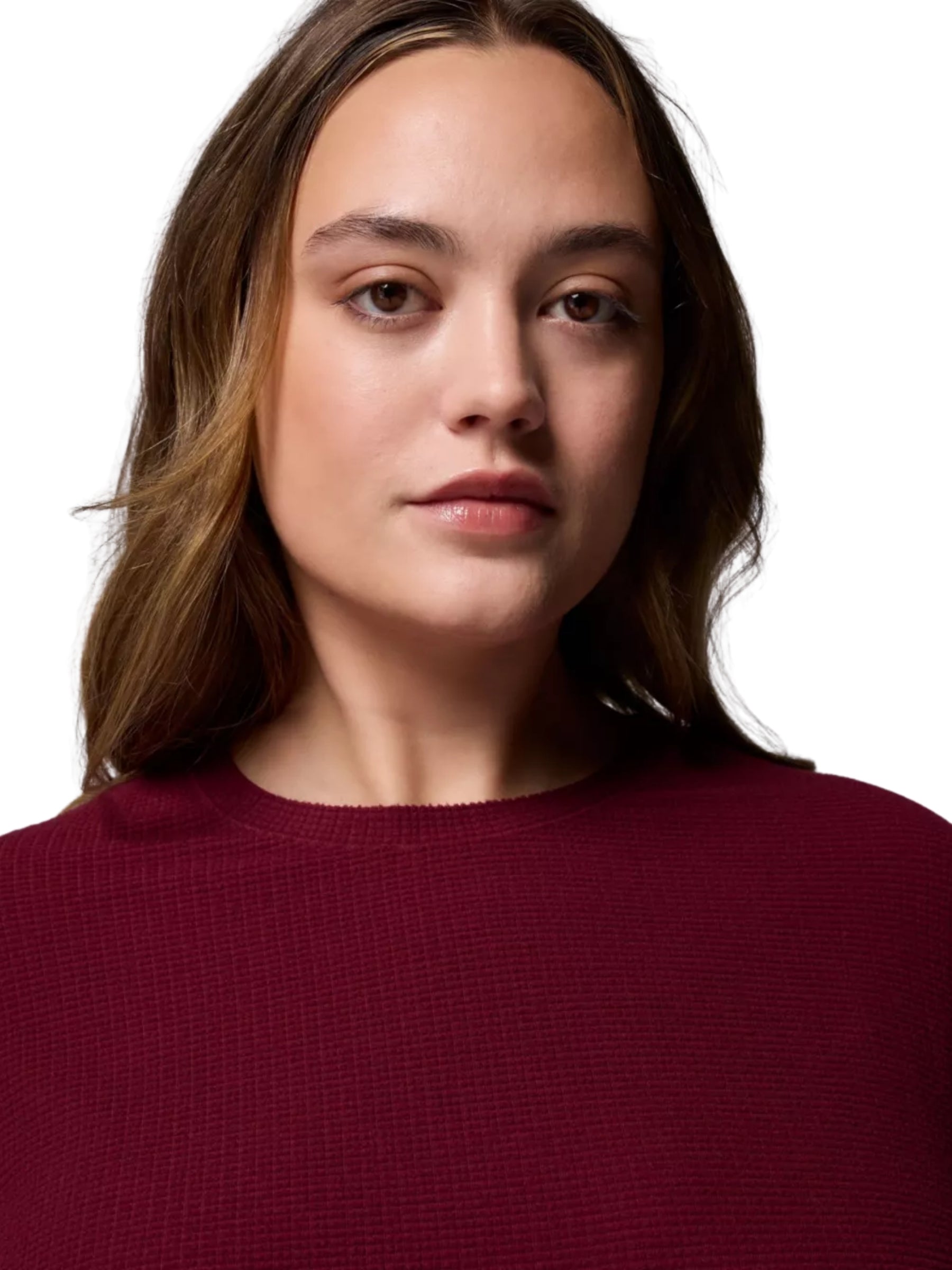 Brea Falls Grid Plus Size Sweater - Rich Wine