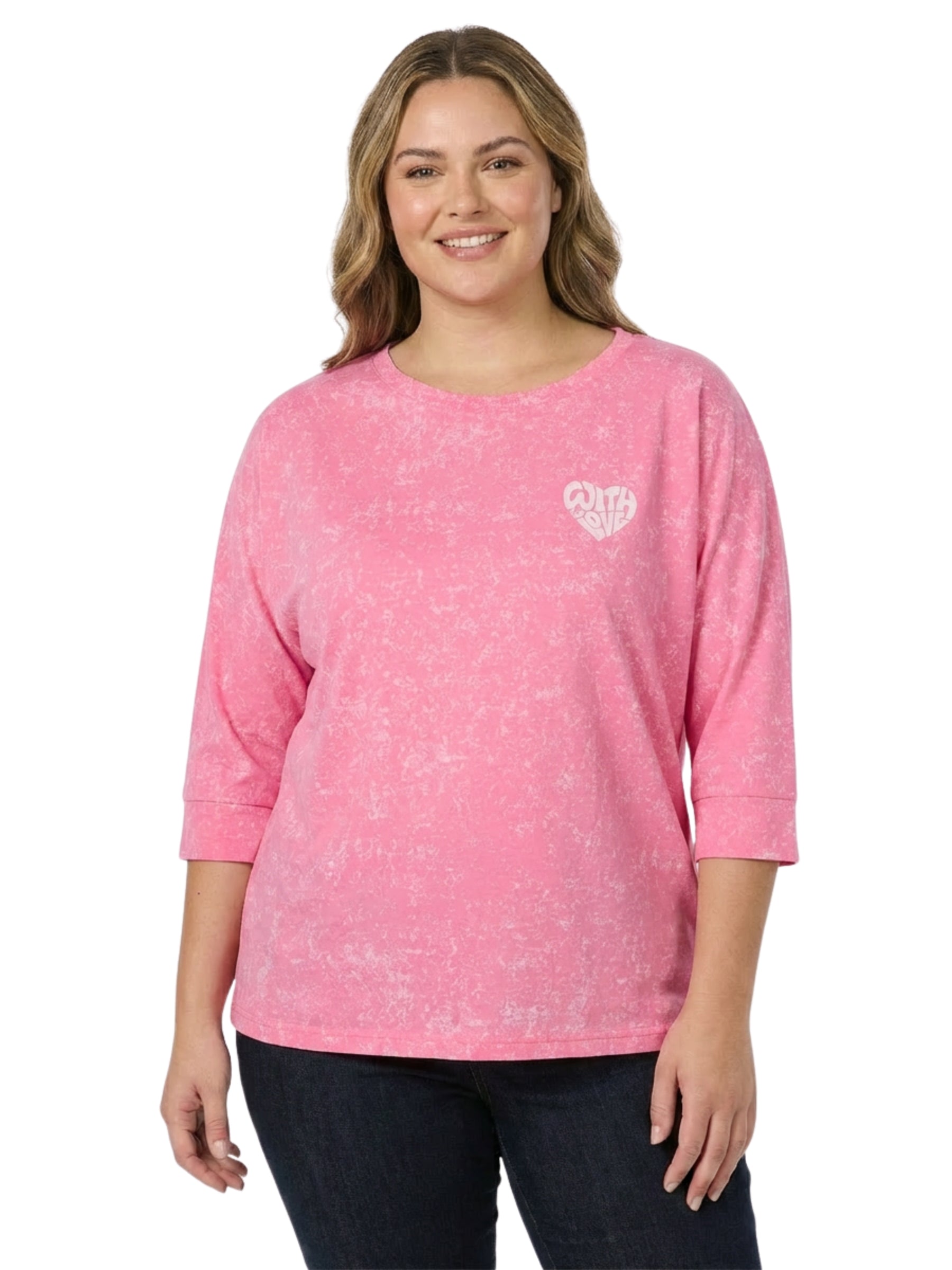 Chandail Shimona Washed Taille Plus - Rose