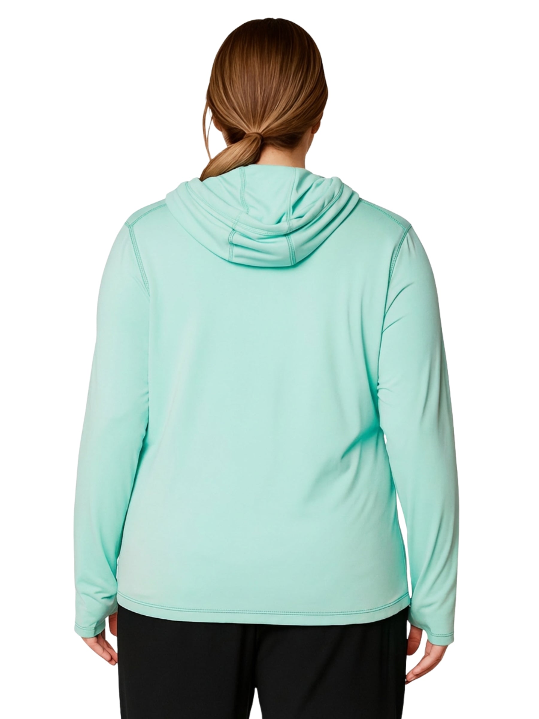 Chandail à Capuchon Crater Lake Taille Plus - Icy Teal