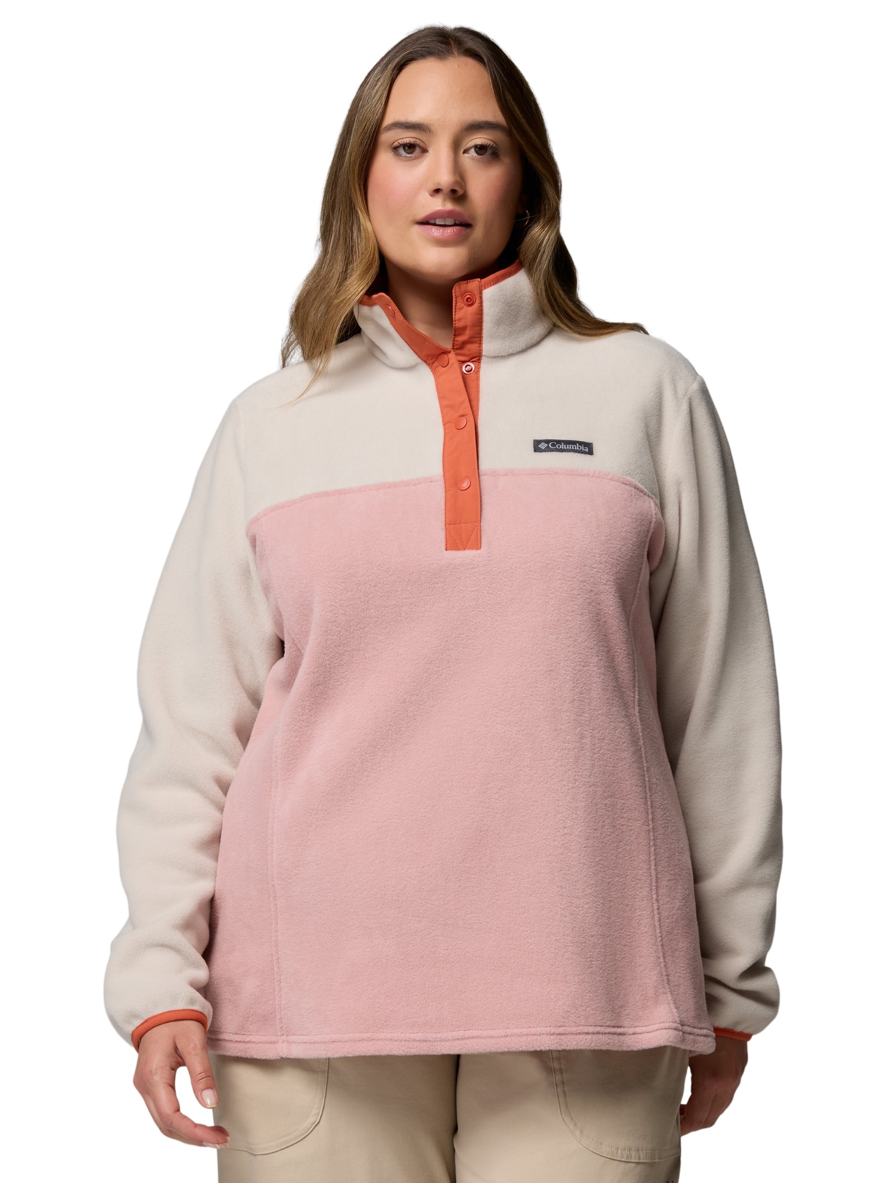 Chandail à Snap En Polaire Benton Springs II Taille Plus - Eraser Pink & Dark Stone