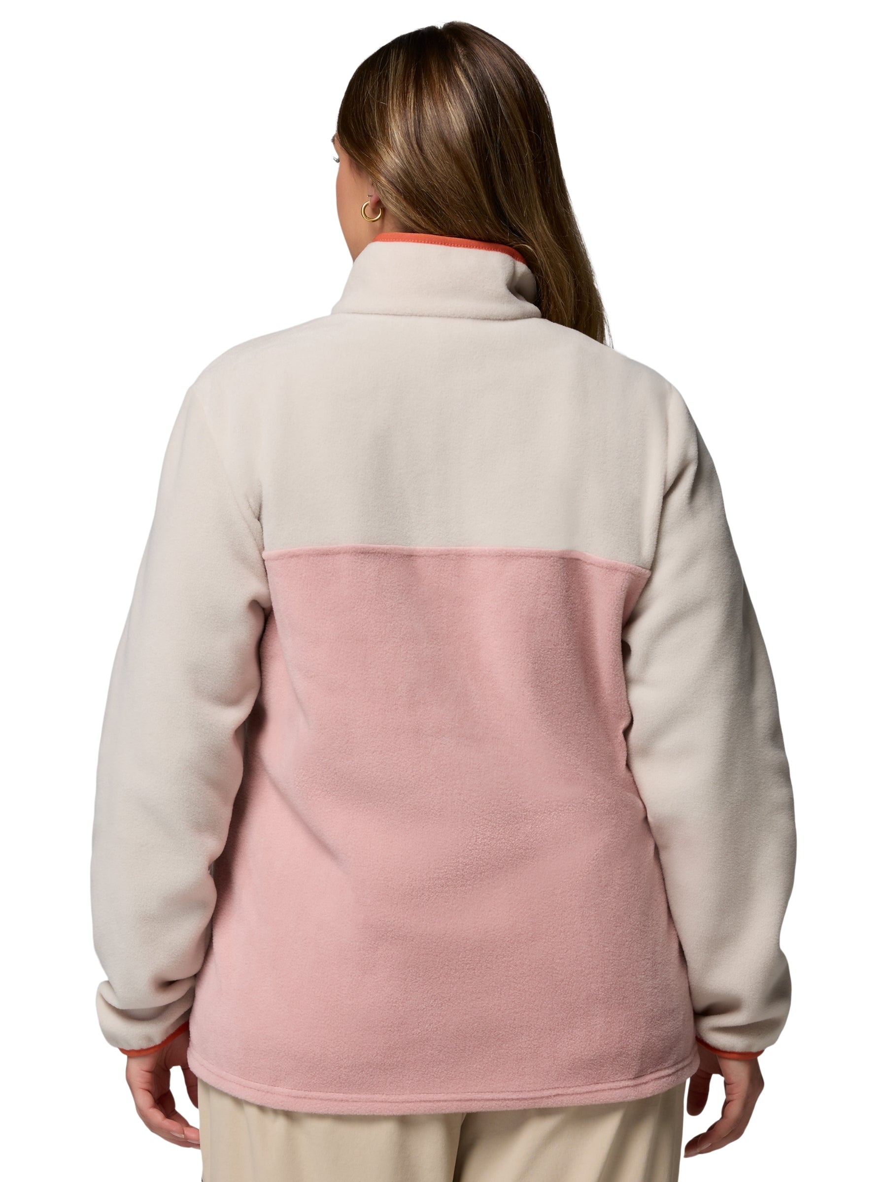 Benton Springs II Plus Size Fleece Snap Sweater - Eraser Pink & Dark Stone