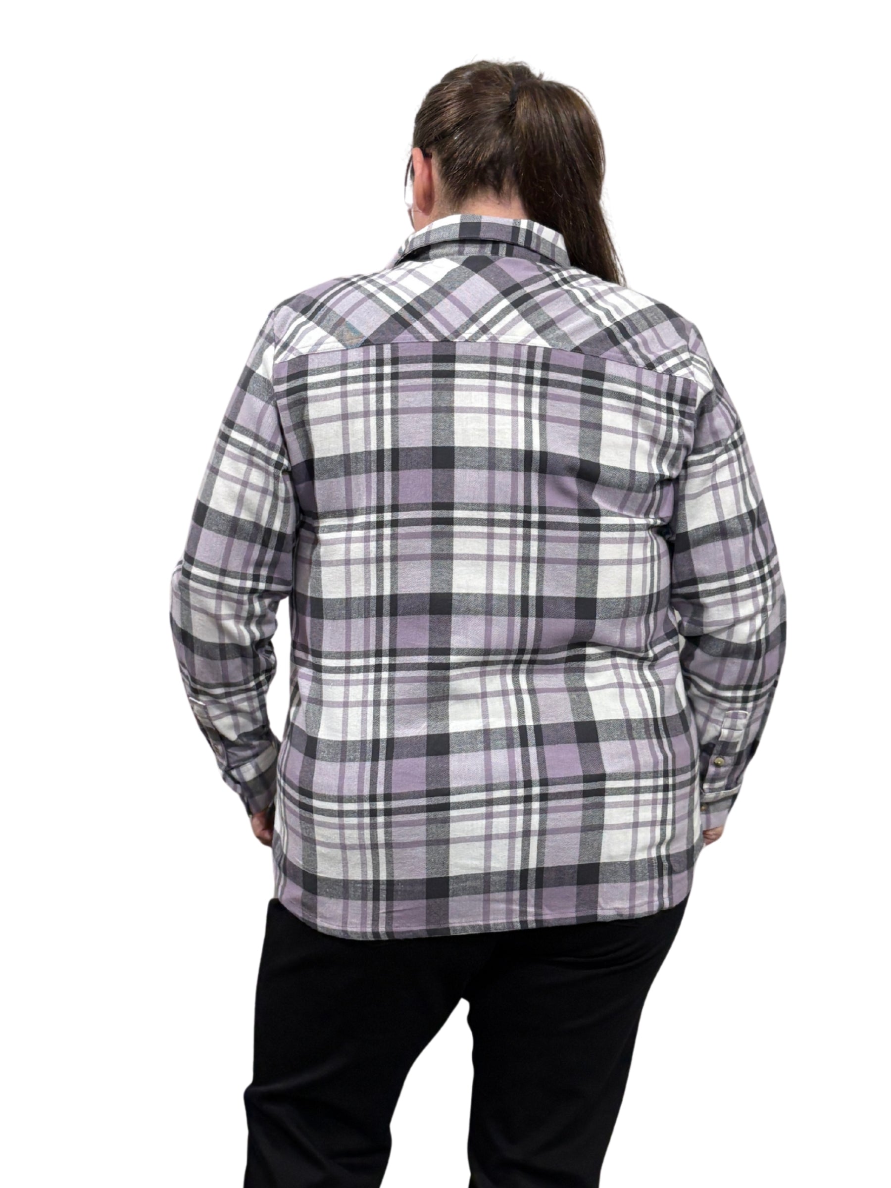Calico Basin Plus Size Flannel Shirt M/L - Shark Multiplaid