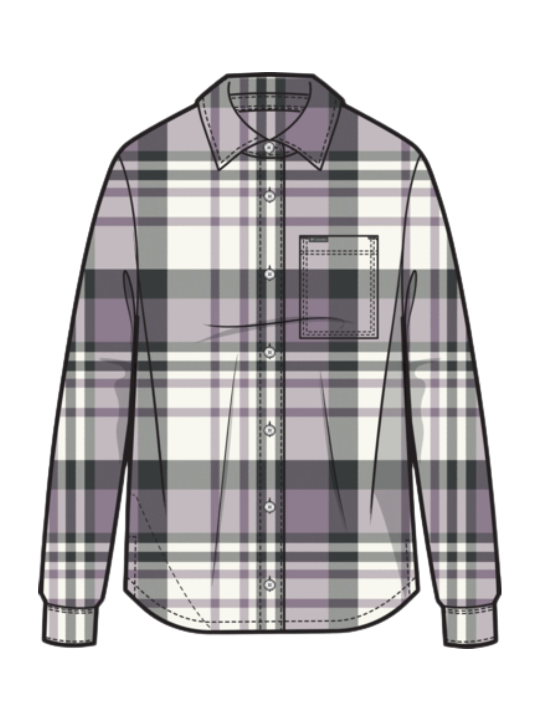 Calico Basin Plus Size Flannel Shirt M/L - Shark Multiplaid