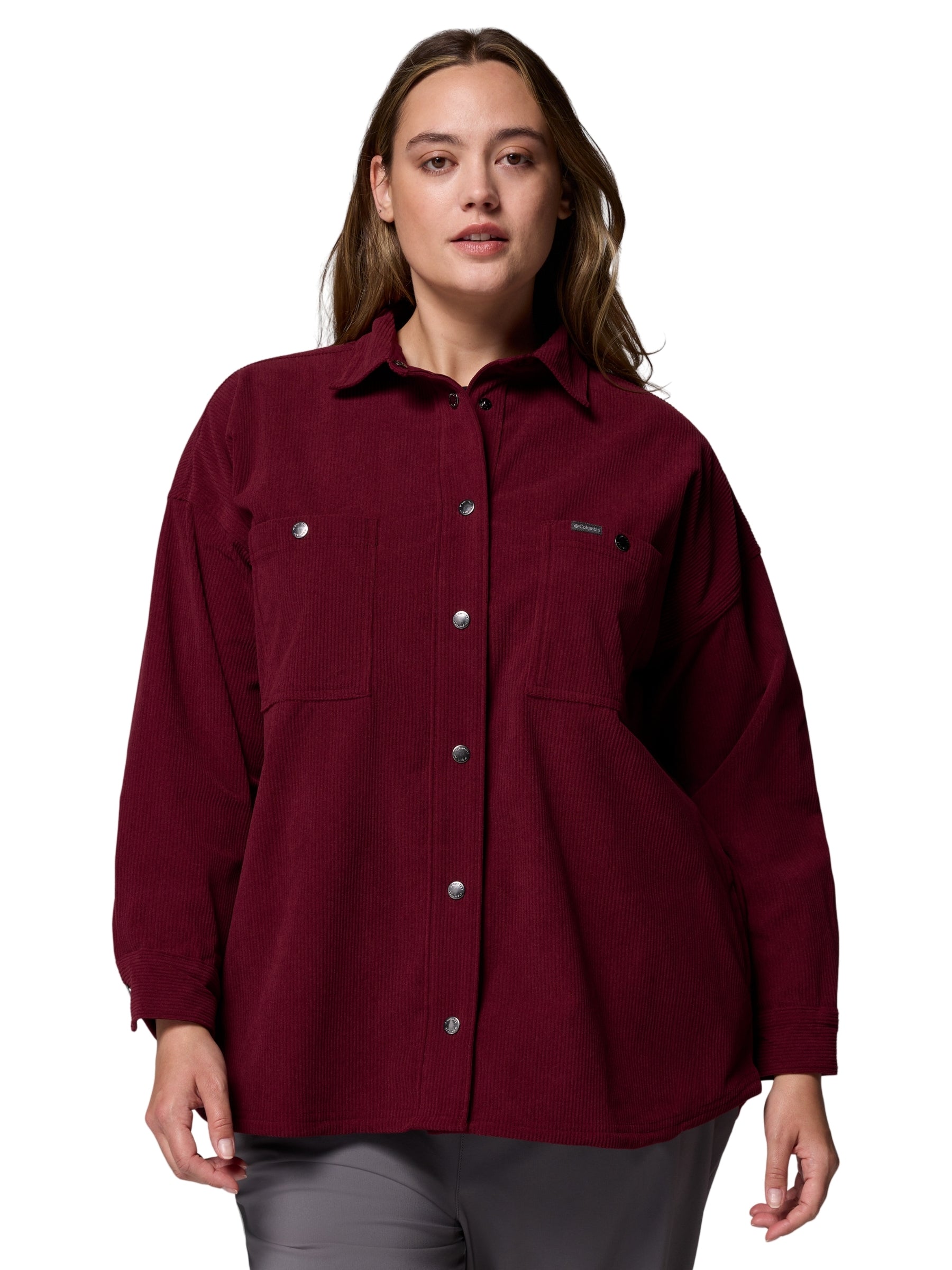 Chemise en Velours Côtelé Blue Point Creek Taille Plus - Rich Wine