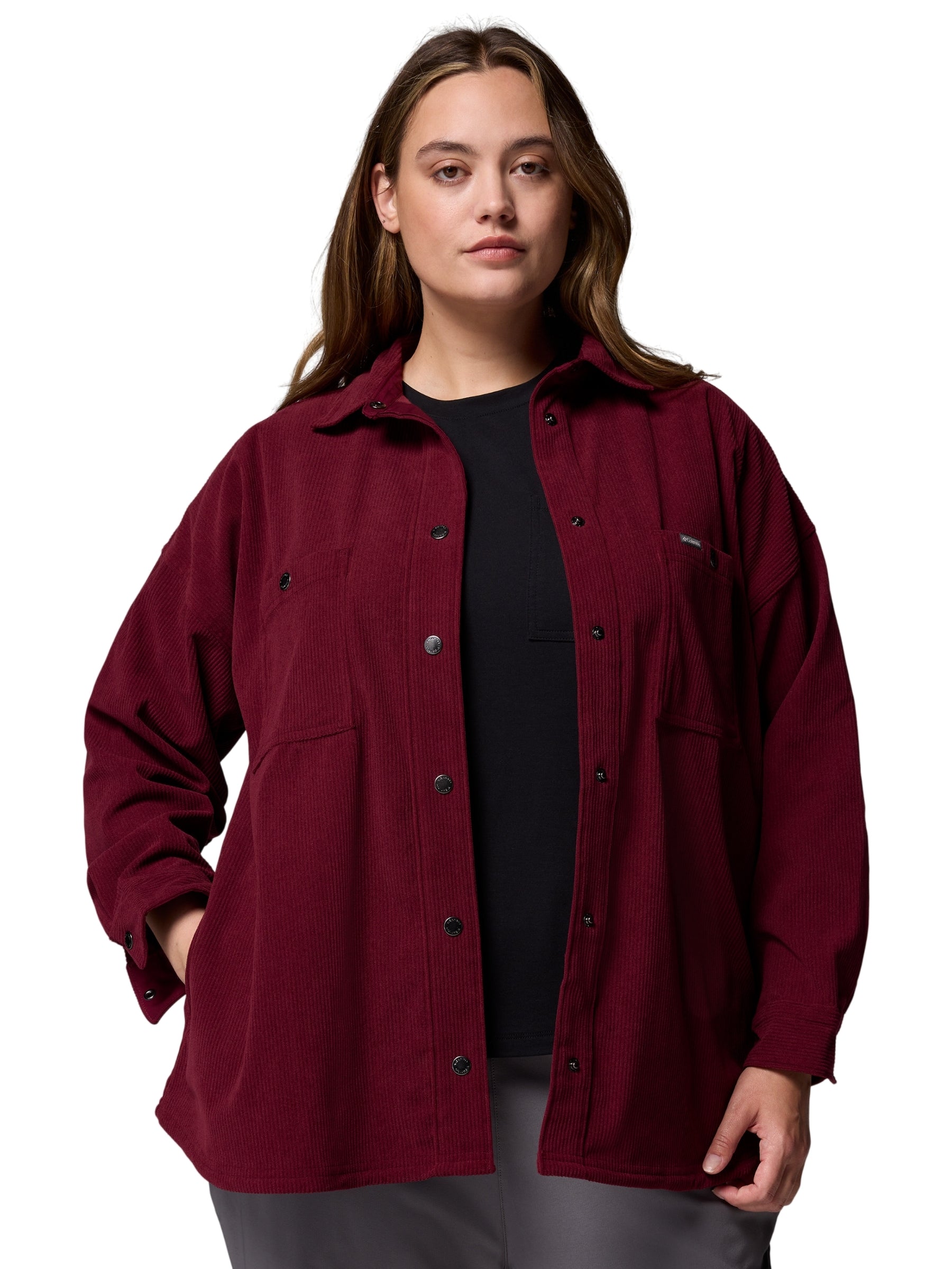 Chemise en Velours Côtelé Blue Point Creek Taille Plus - Rich Wine