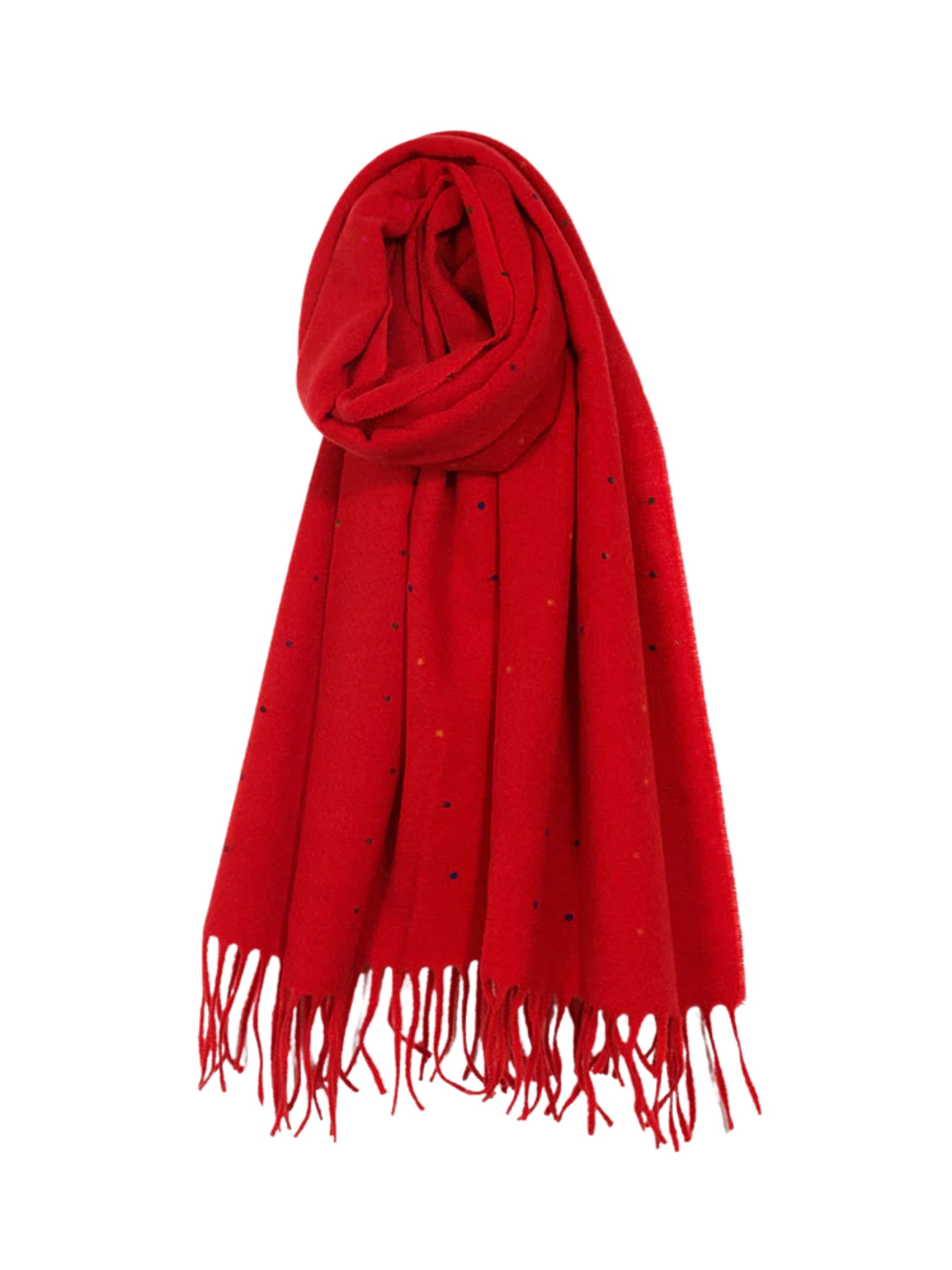 Foulard Chaud à Mini Pois - Rouge