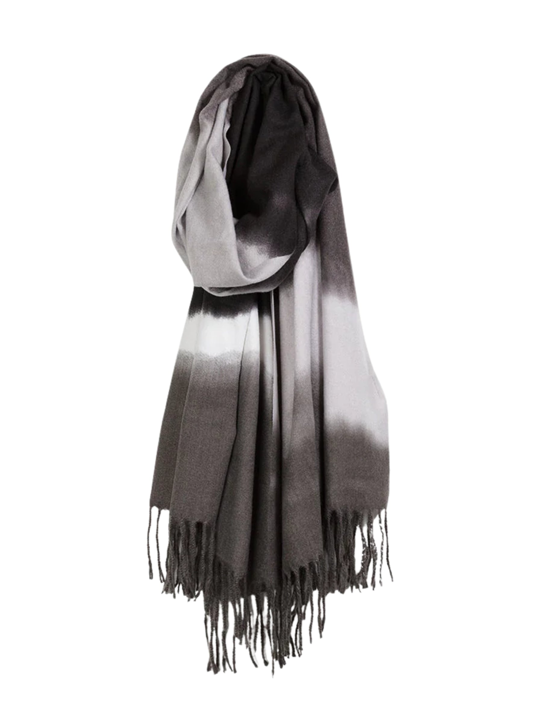 Foulard Léger à Imprimé Abstrait - Noir