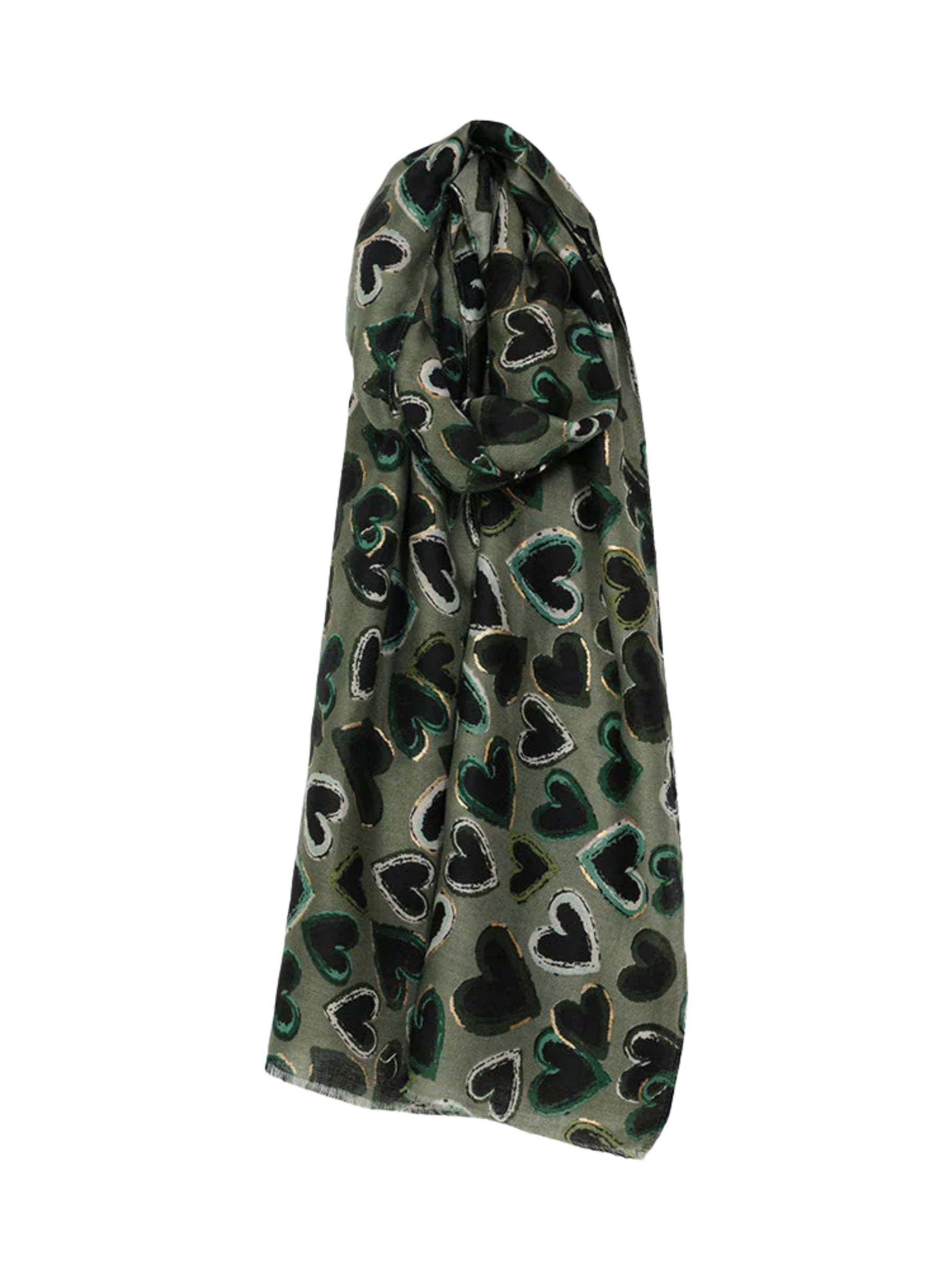 Foulard Léger à Imprimé Cœur - Vert