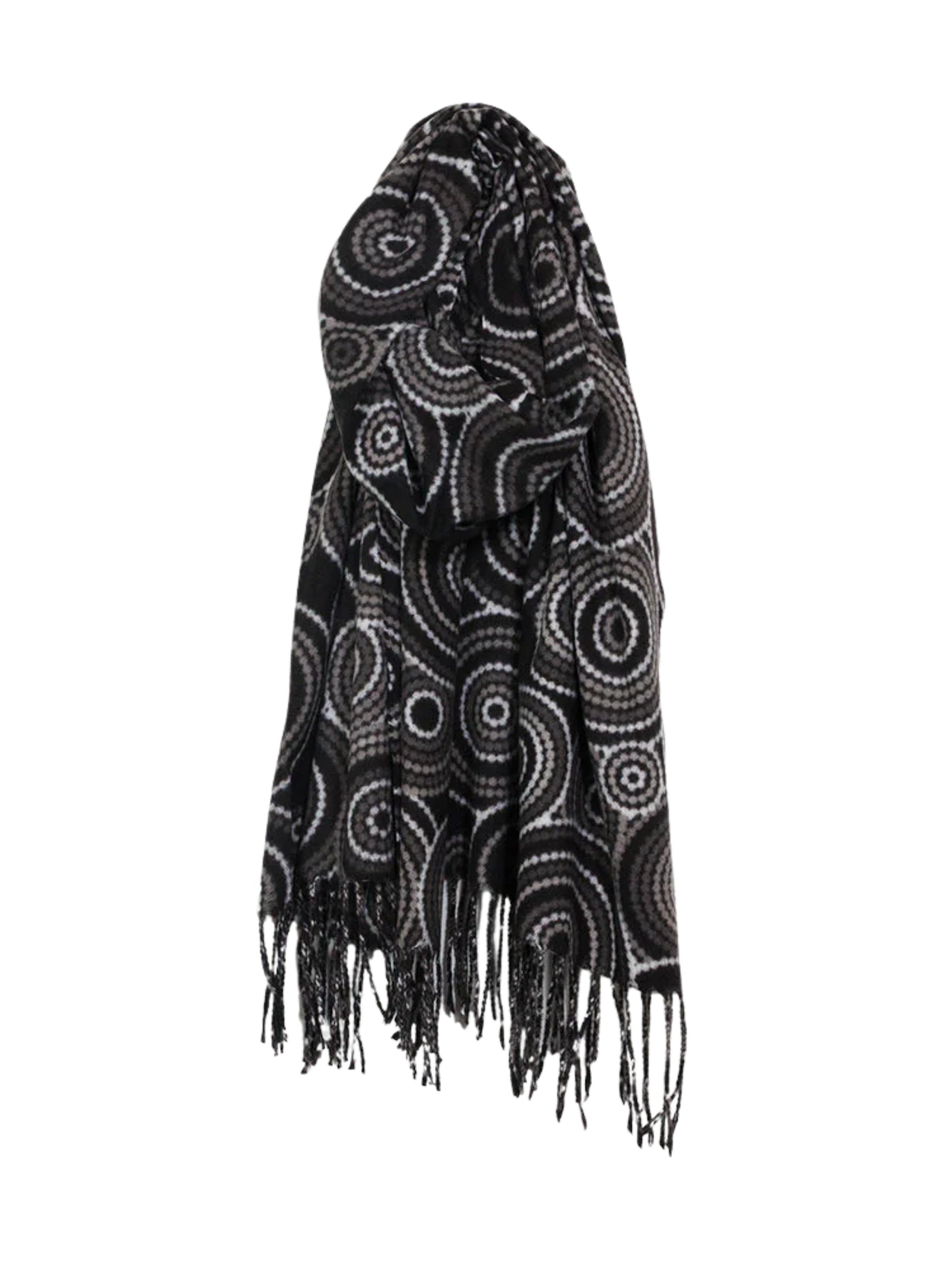 Foulard à Imprimé Géométrique - Noir