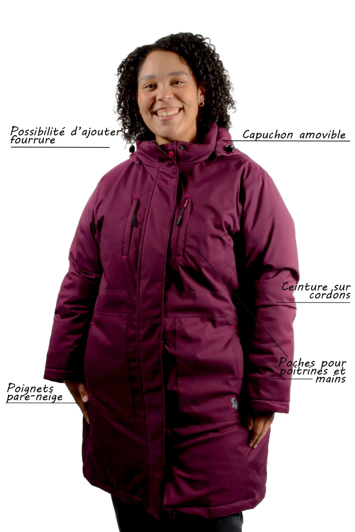 Manteau isolé pour l'hiver glacial Harfang II Taille Plus de Sportive Plus