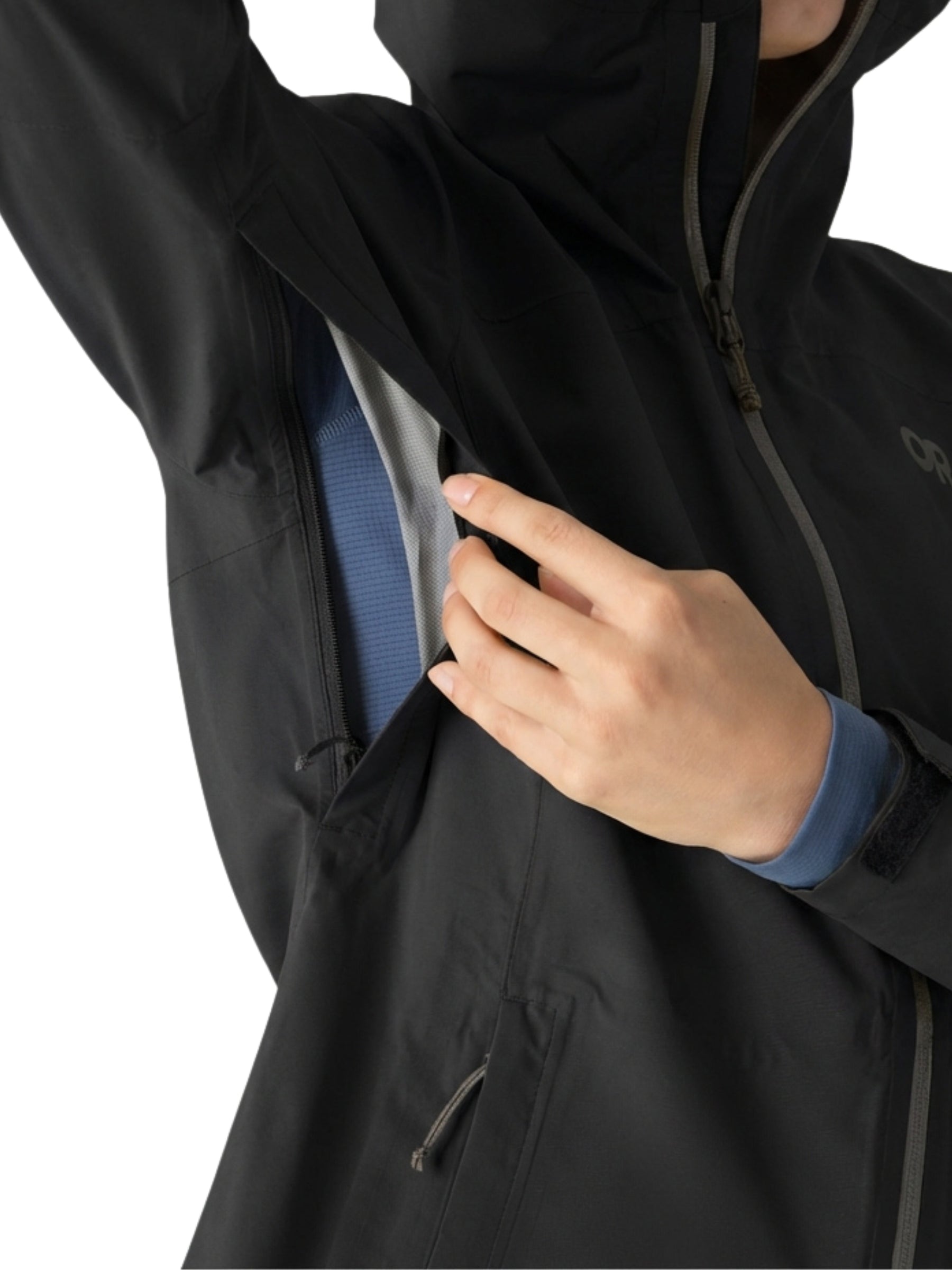 Stratoburst Plus Size Stretch Raincoat - Black