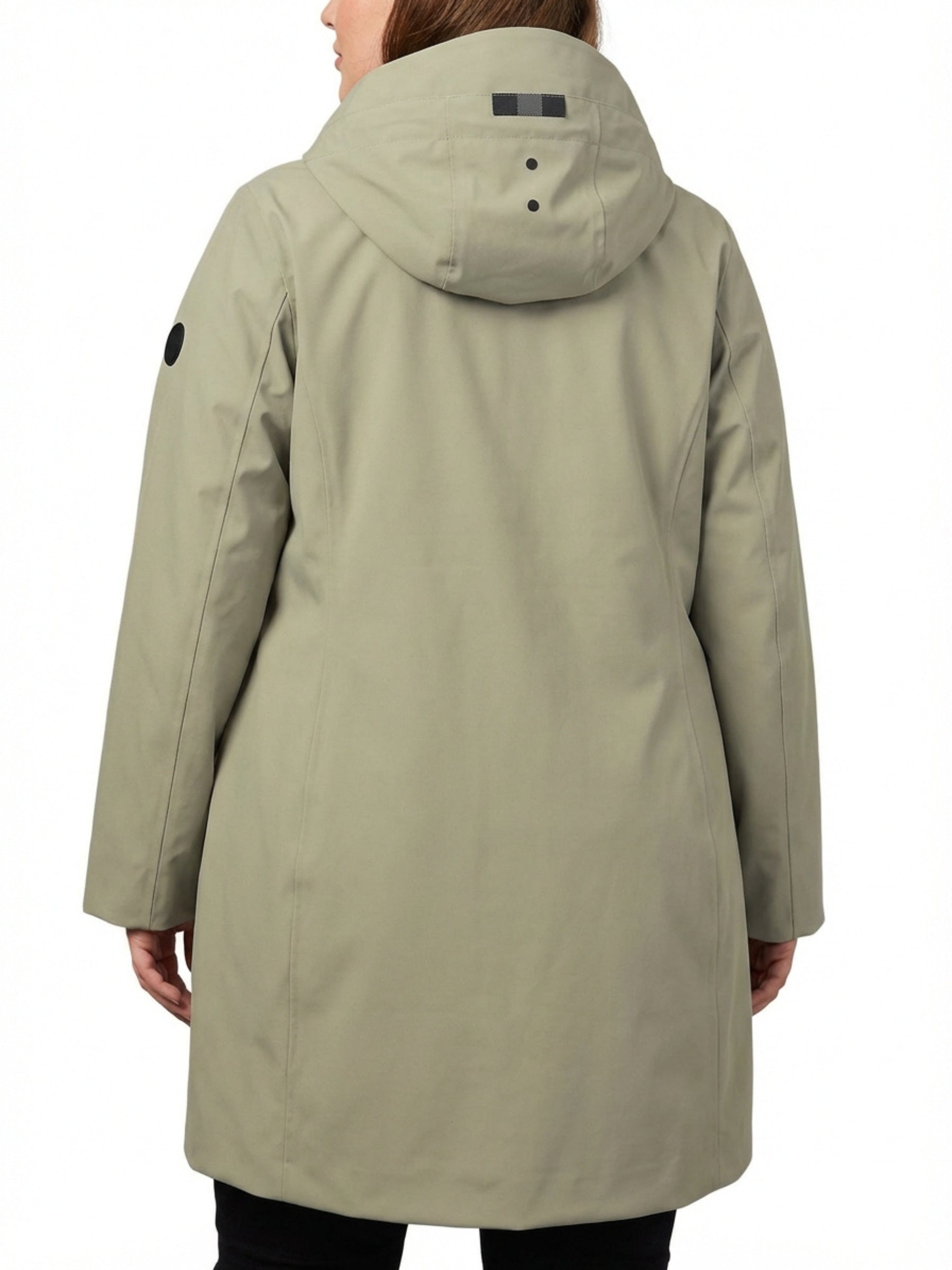 Noabelle Plus Size Mid-Length Raincoat - Sage Green