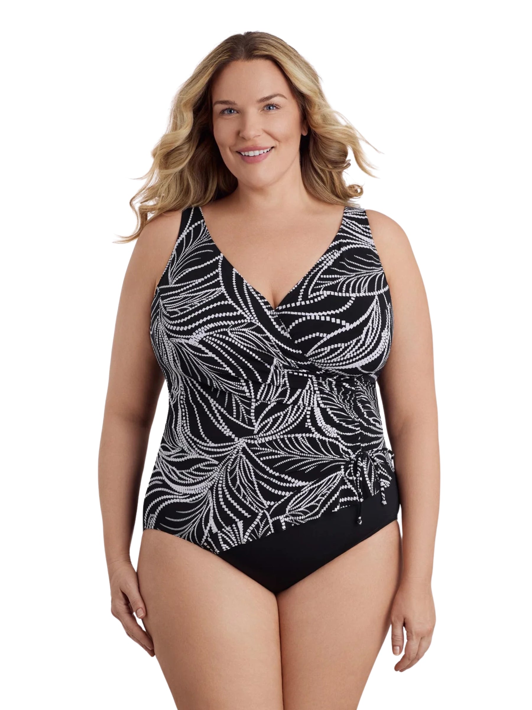 Night Fern Plus Size Swimsuit - Black